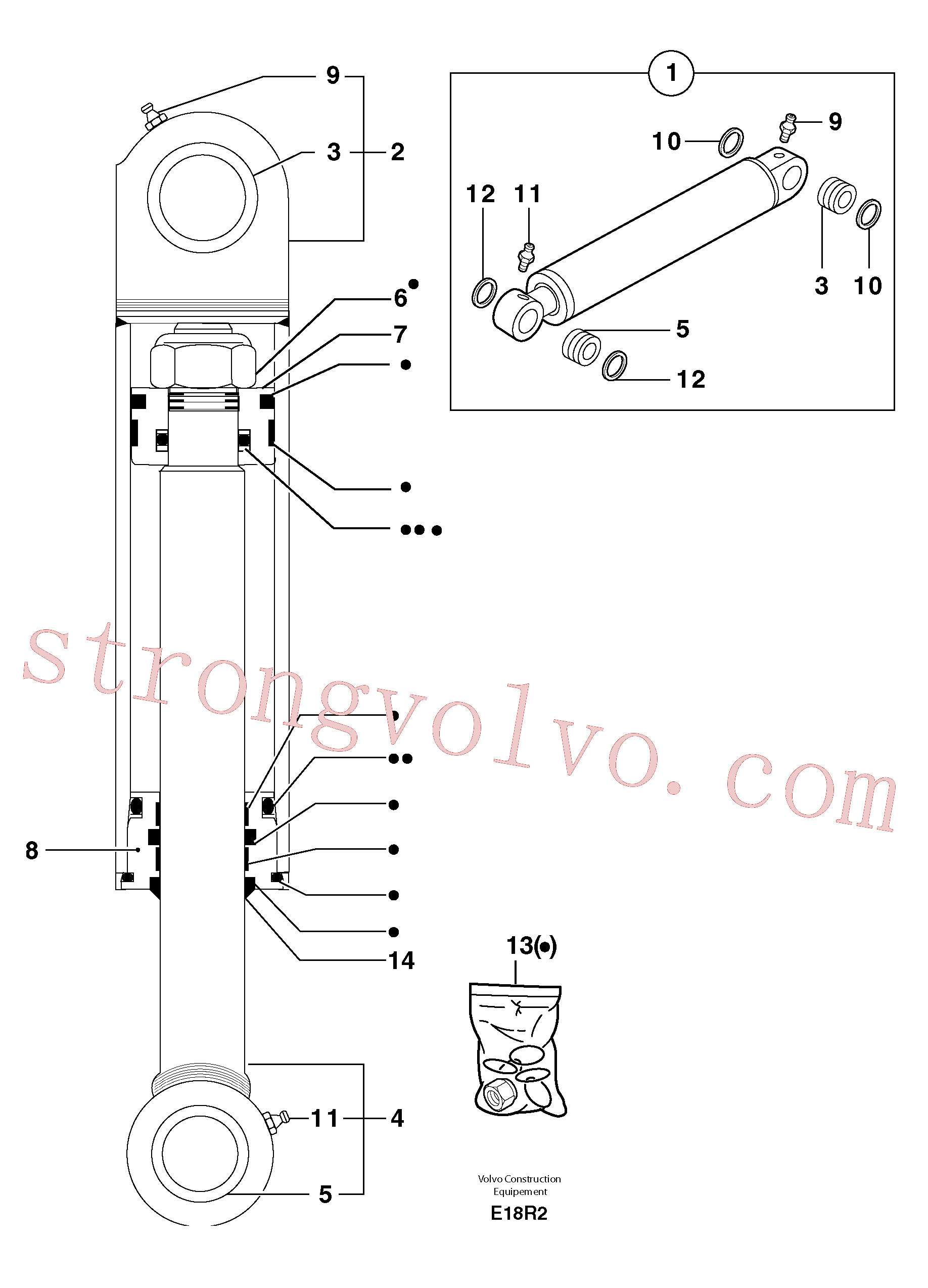China Made VOE11804699 Vedação Volvo Acessórios para escavadeira
