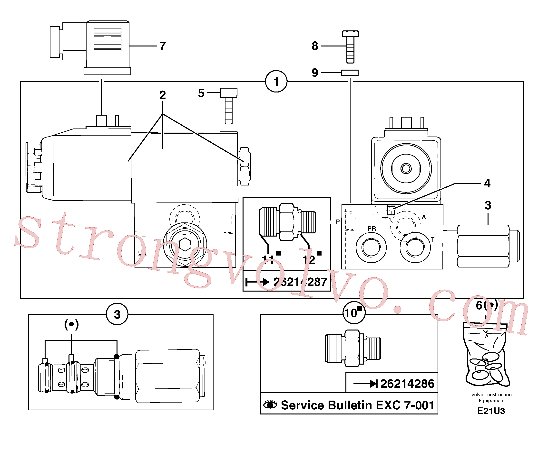 China Made PJ5960043 Jogo de vedação Volvo Acessórios para escavadeira