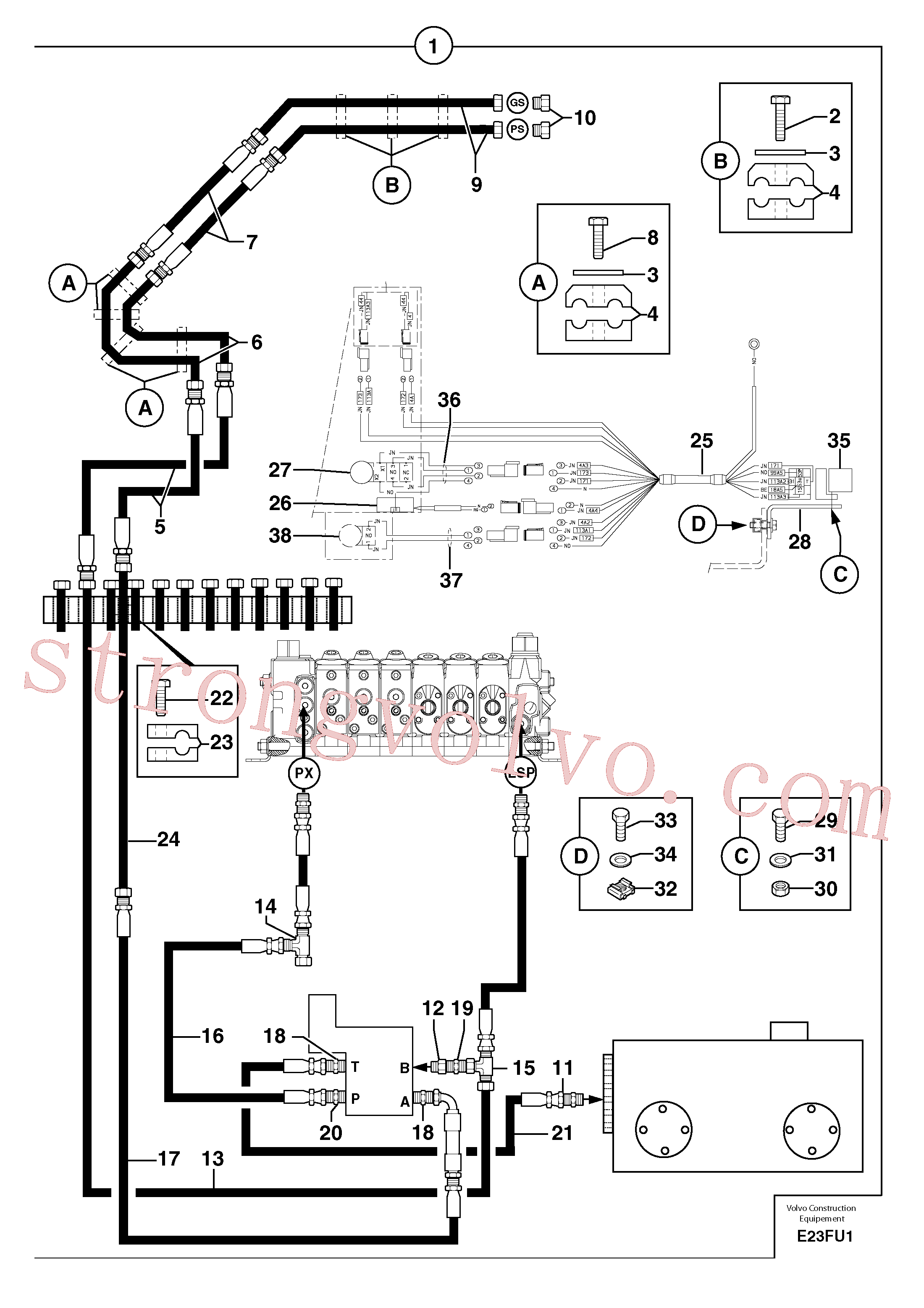 PJ5910587 Tube Volvo escavadeira