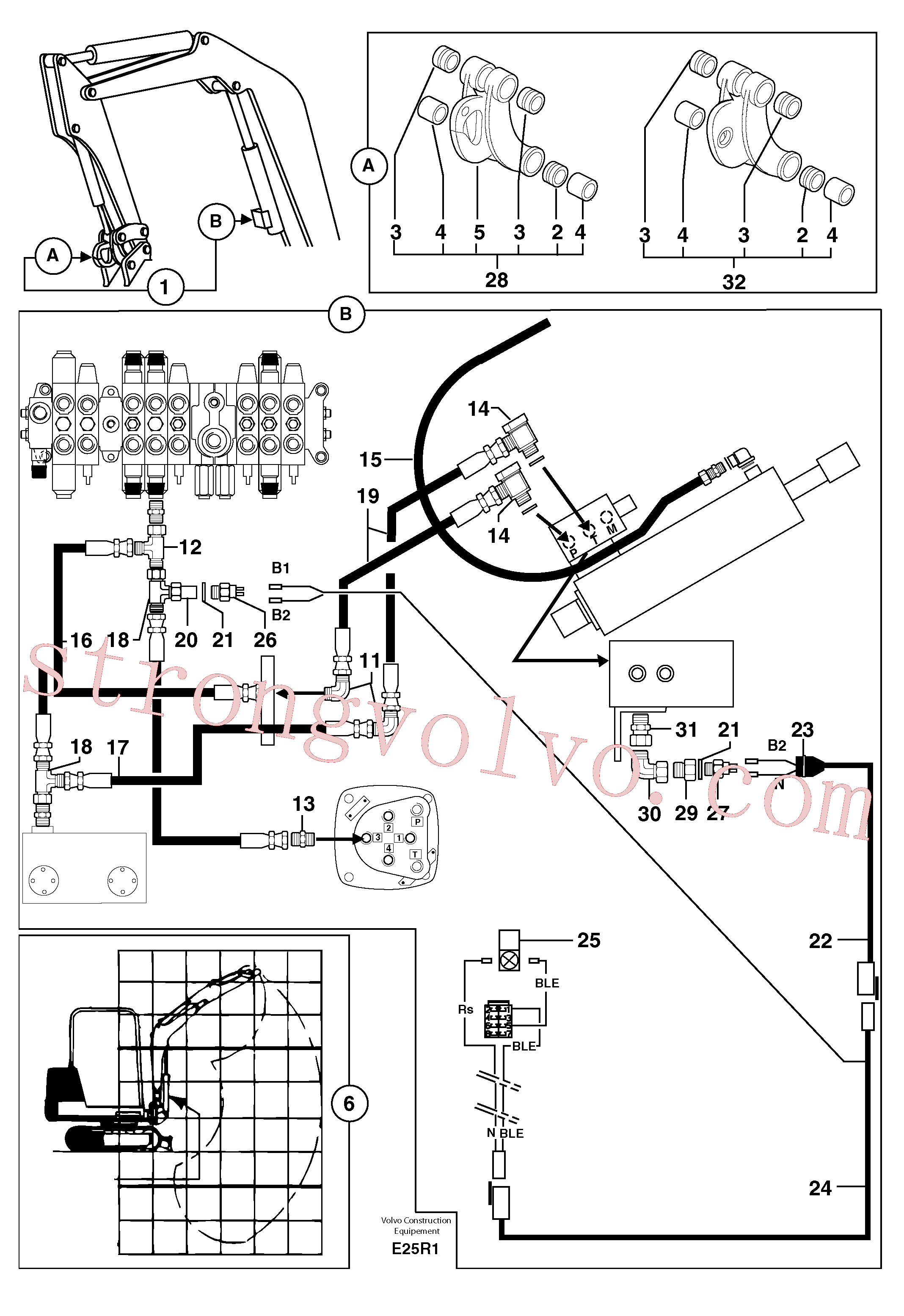 PJ4770436 Adapter Volvo escavadeira