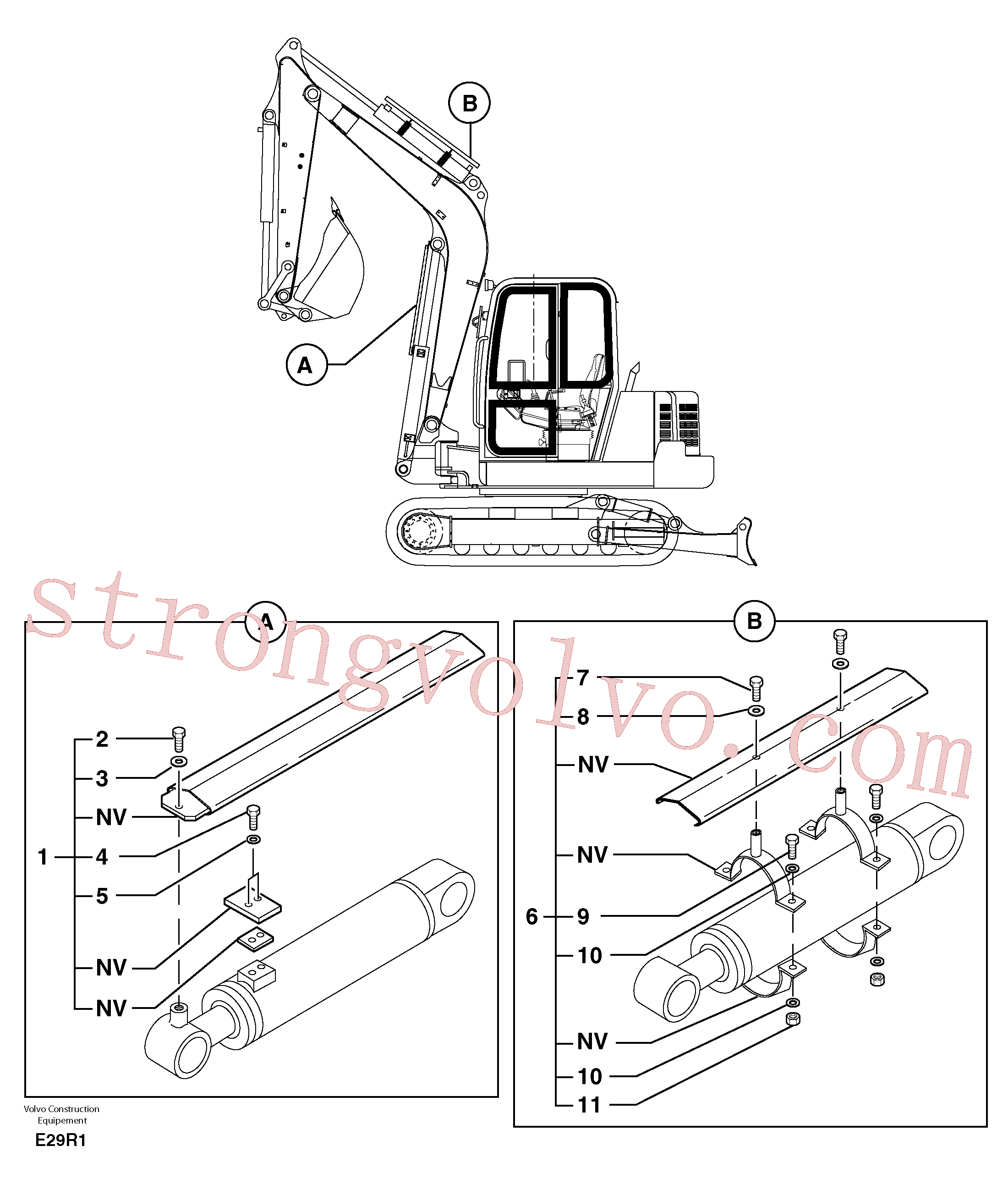 PJ6660167 Volvo Protecção da haste do cilindro(E29R1 Montagem)