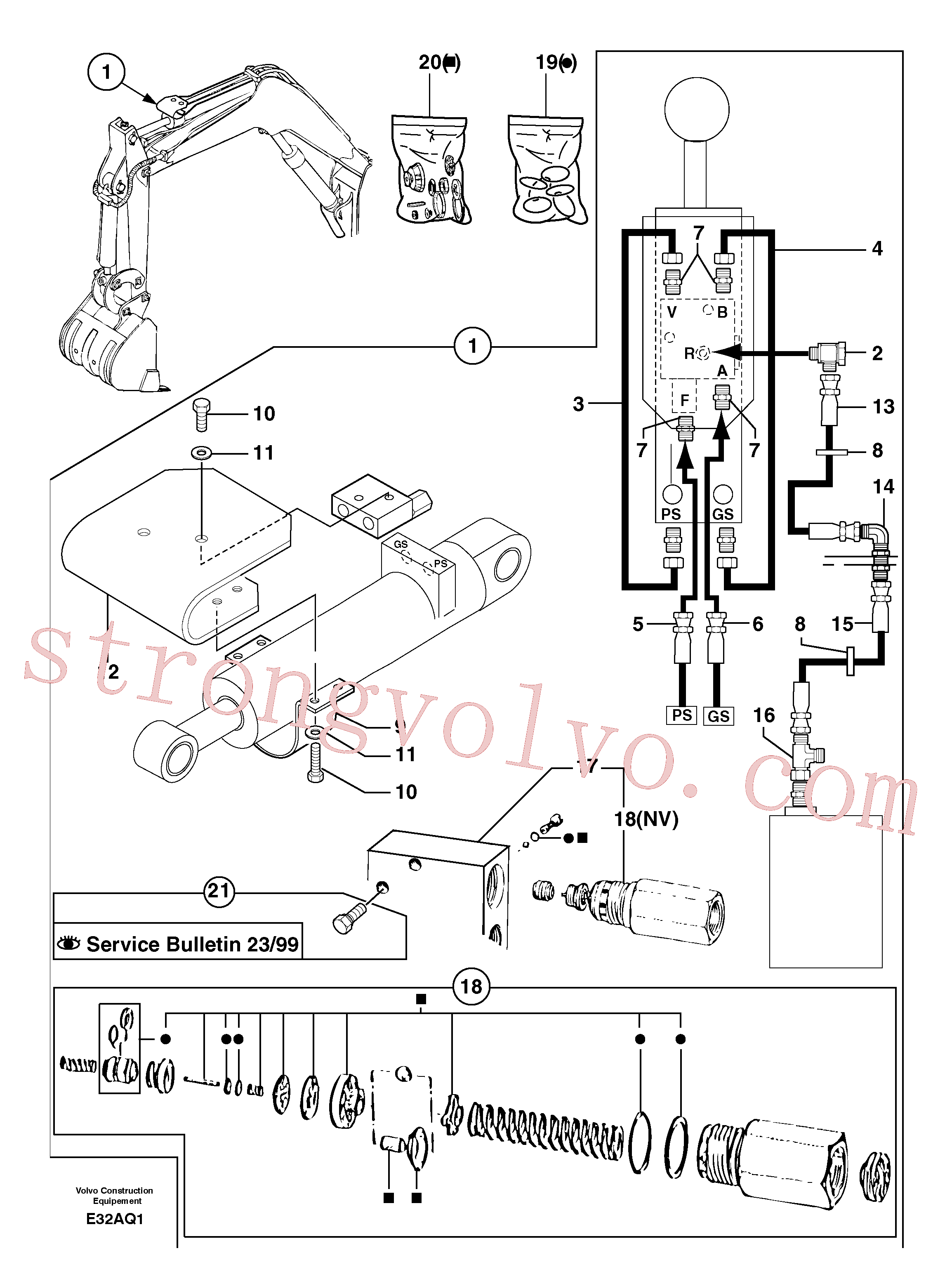 VOE11806014 Volvo Válvula de segurança (cilindro do braço de afundamento)(E32AQ1 Montagem)