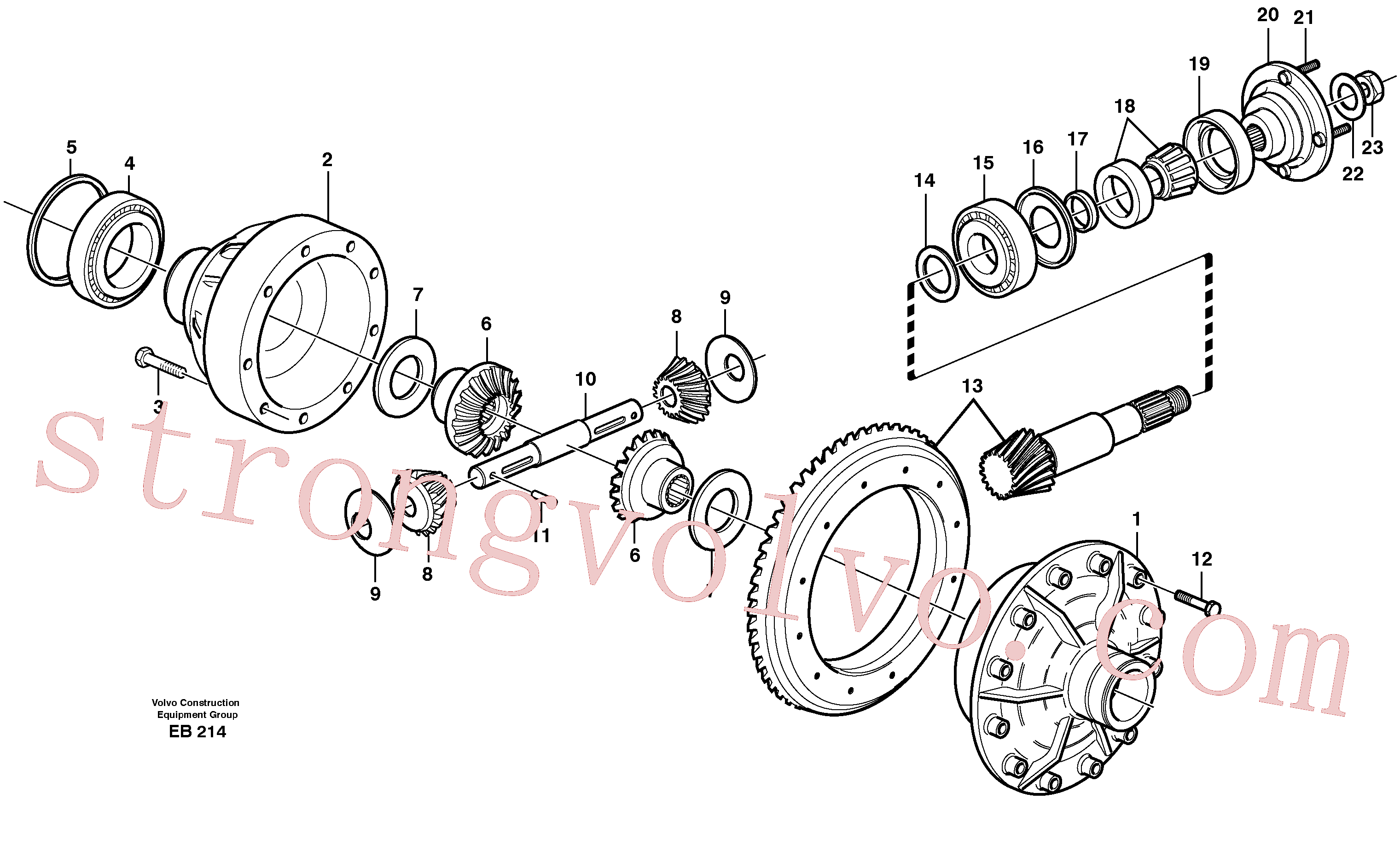 VOE11102845 Volvo Transmissão final(EB214 Montagem)