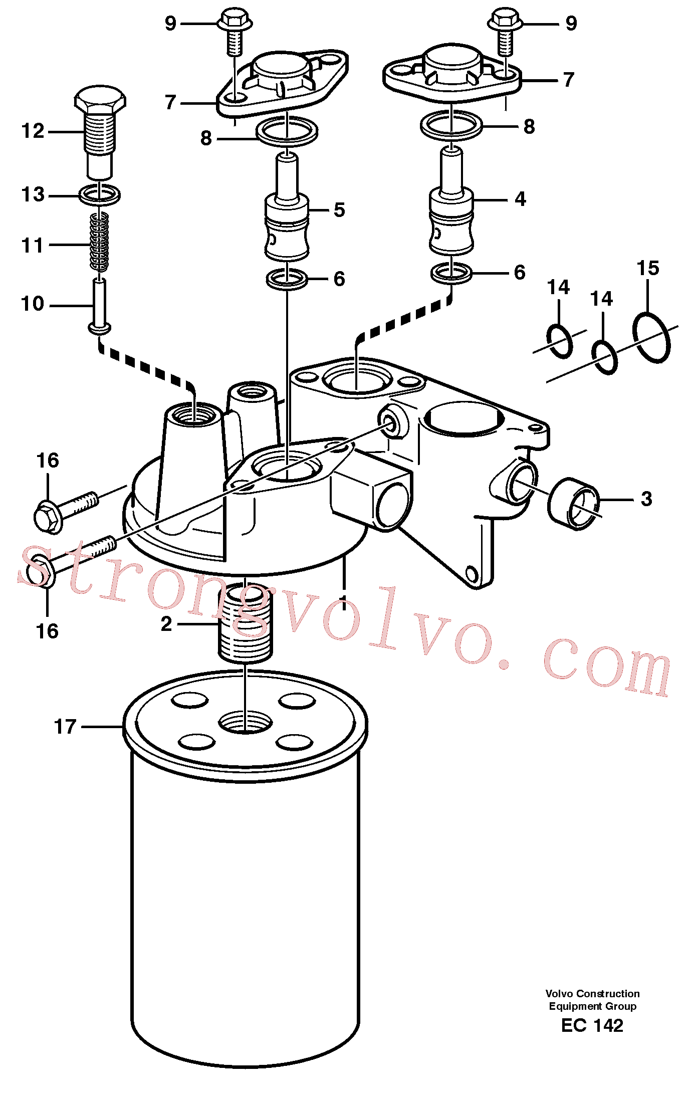 VOE60113101 Volvo Filtro de óleo(EC142 Montagem)