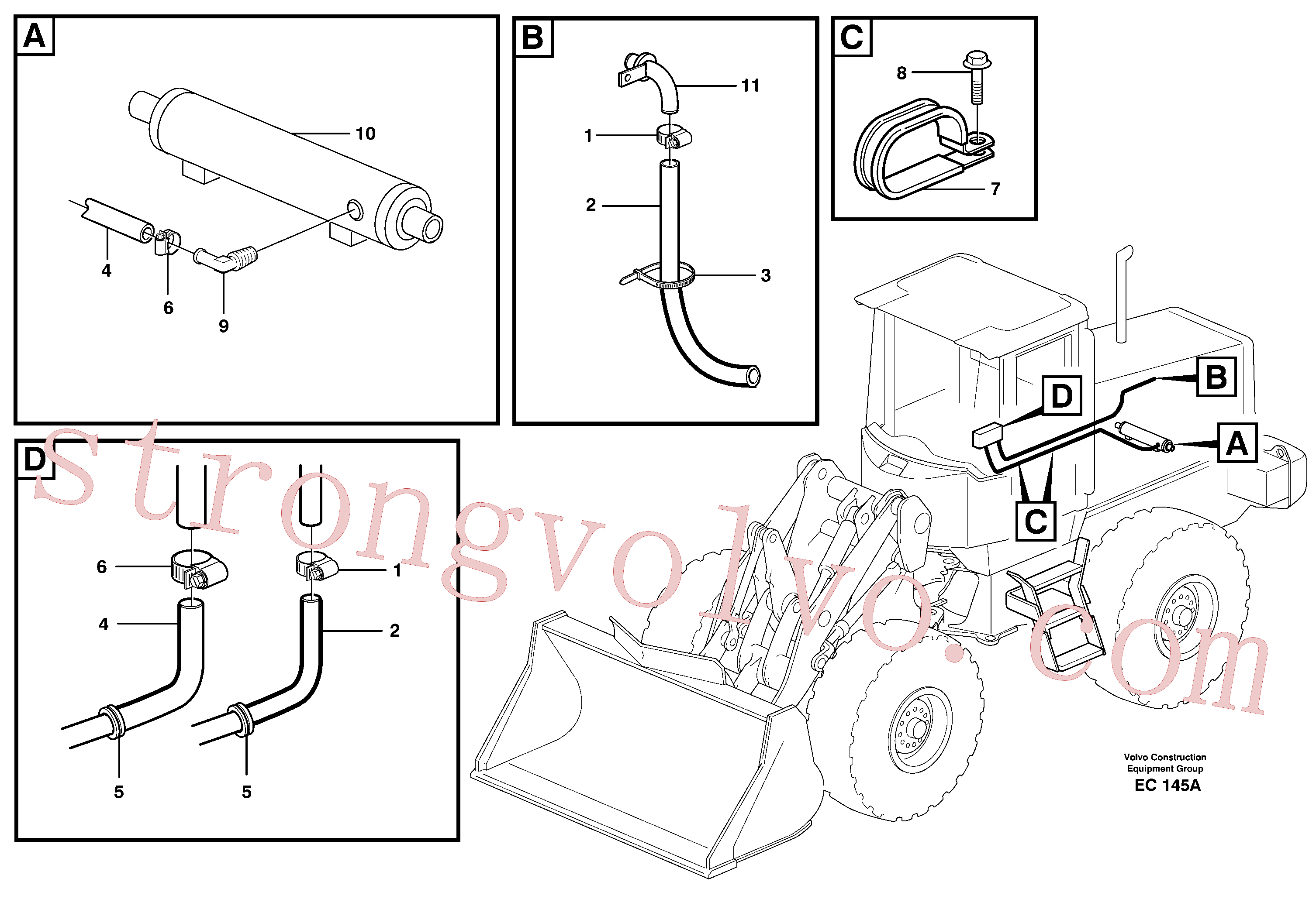 VOE943369 Volvo Sistema de aquecimento(EC145A Montagem)