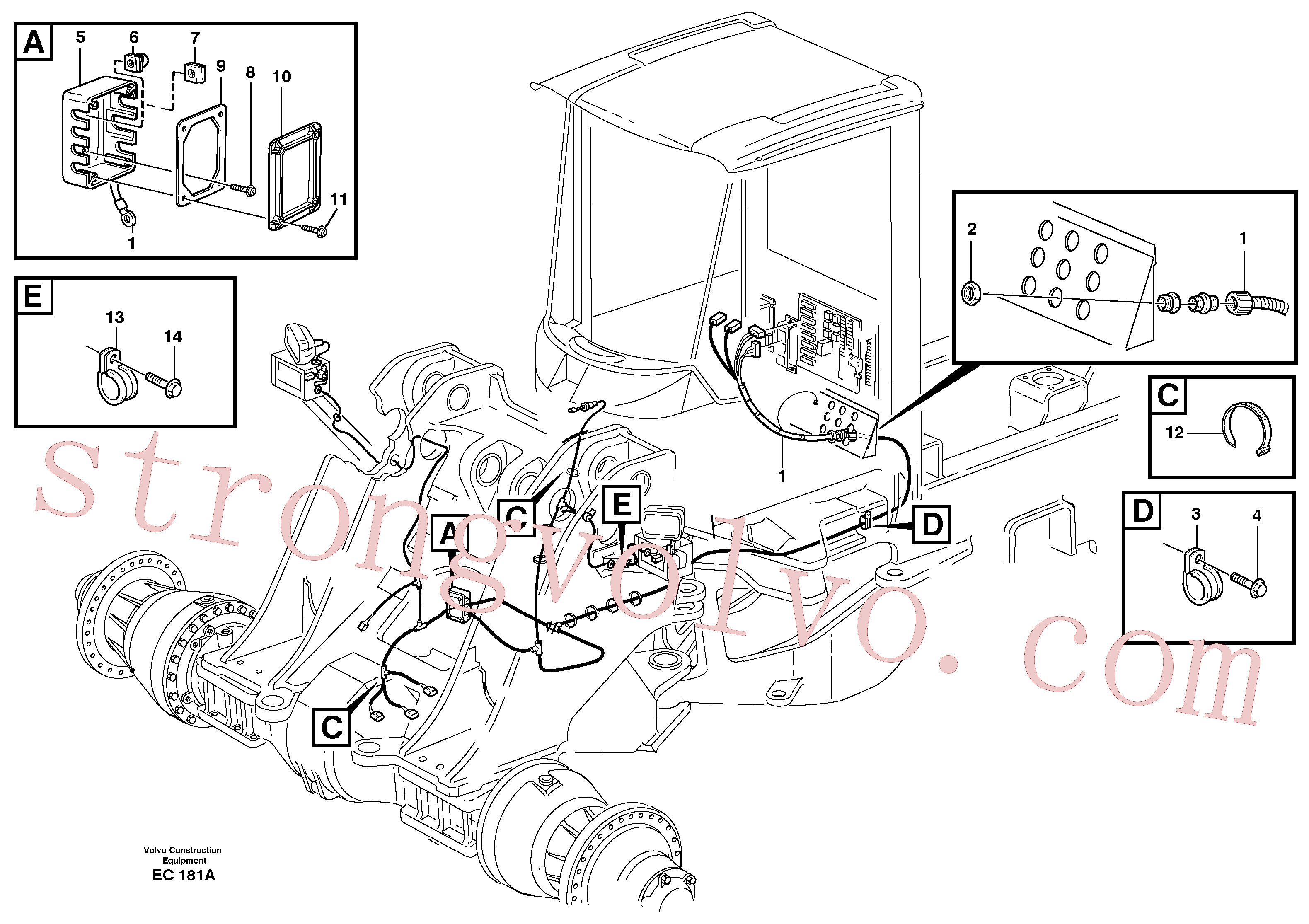 VOE952643 Volvo Cablagem dianteira com peças de montagem(EC181A Montagem)