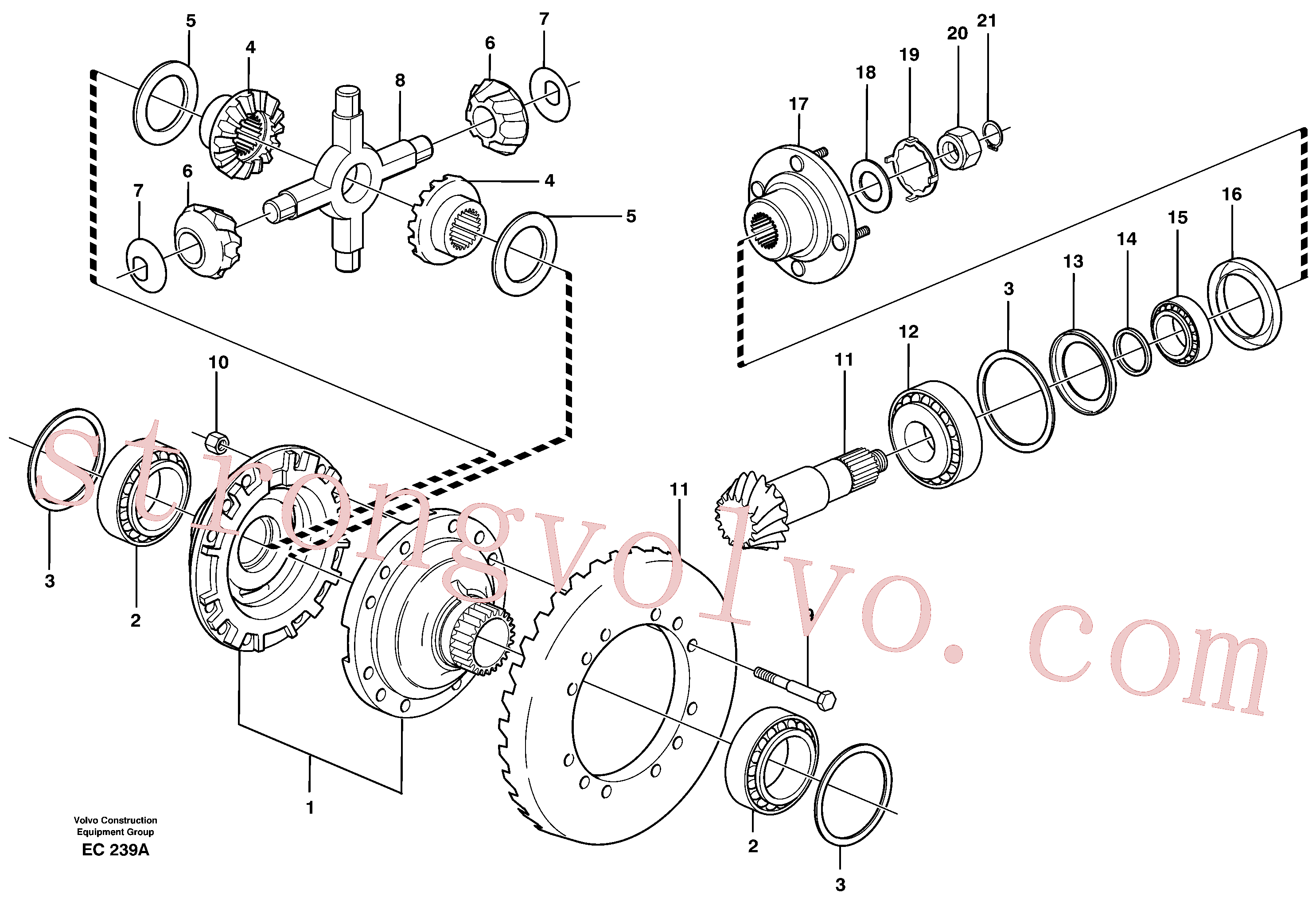 VOE11035920 Volvo Transmissão final, dianteira(EC239A Montagem)