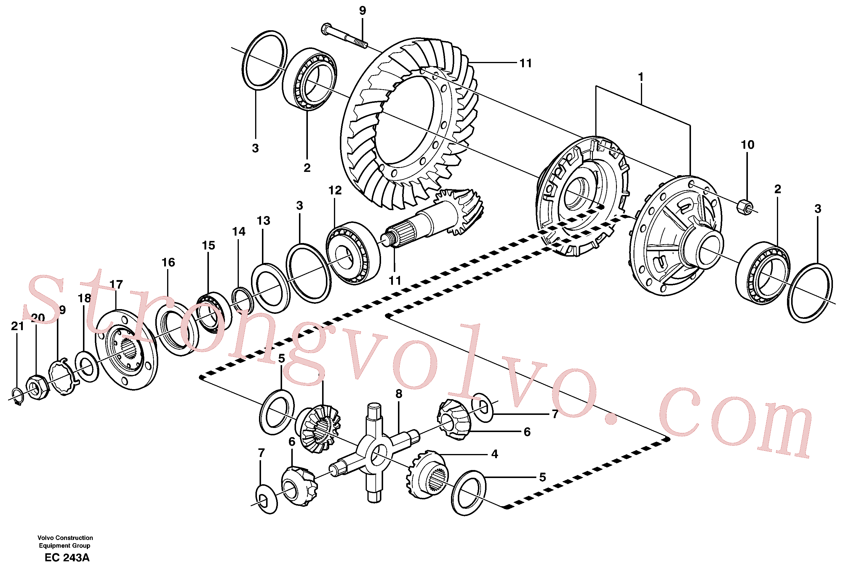 VOE17203825 Volvo Transmissão final, traseira(EC243A Montagem)