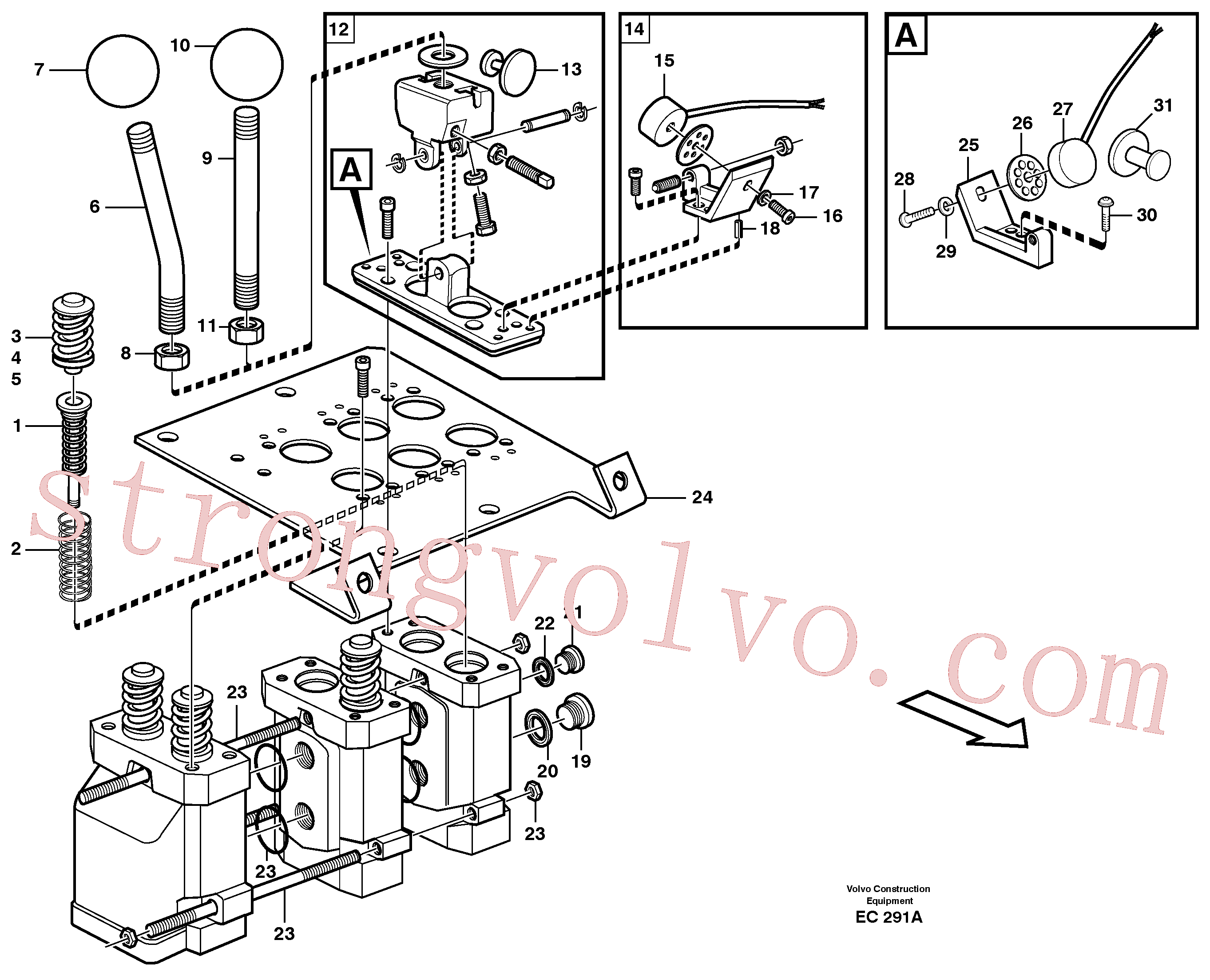 VOE11705081 Volvo Servoválvula(EC291A Montagem)