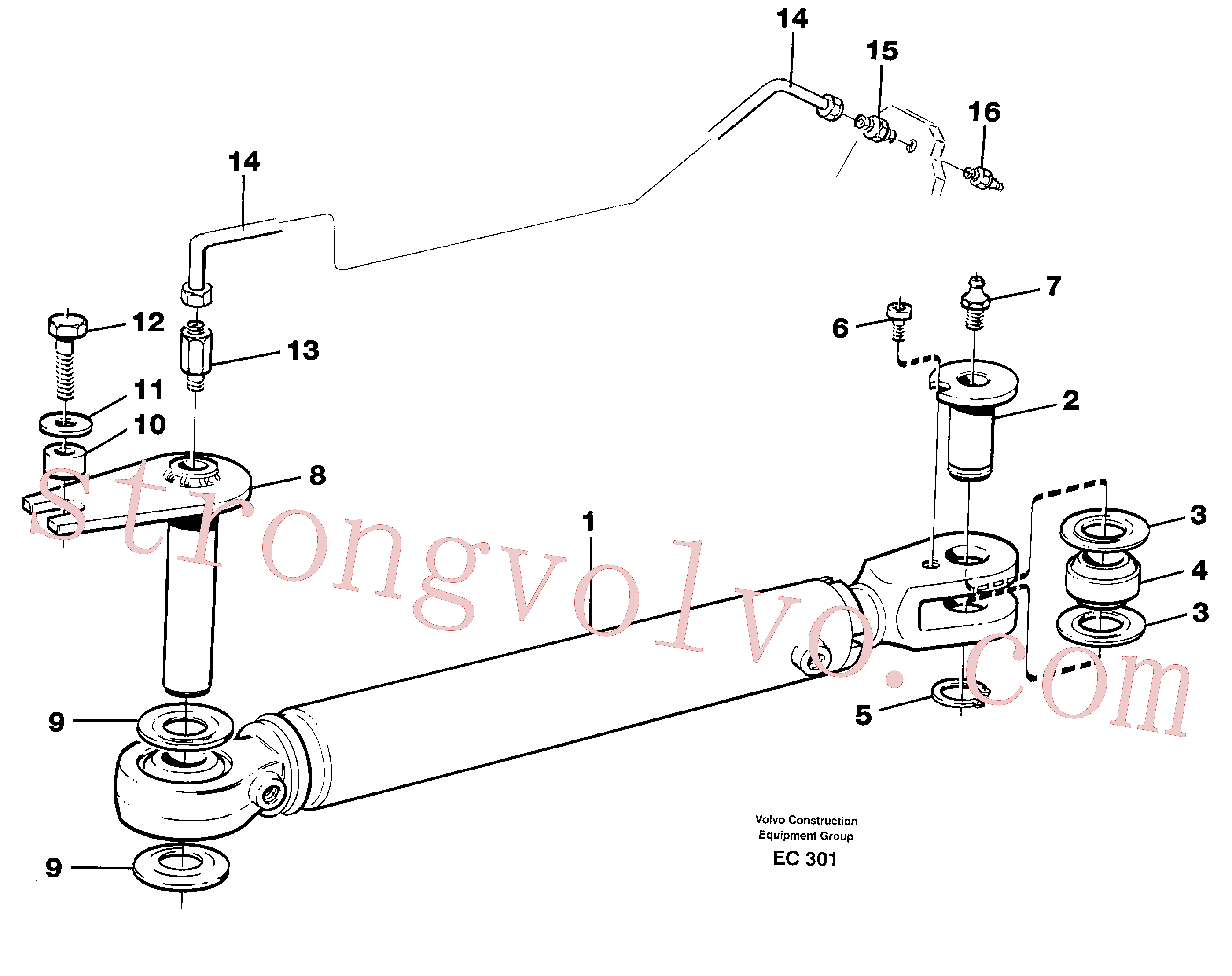 VOE184059 Volvo Cilindro hidráulico com acessórios(EC301 Montagem)