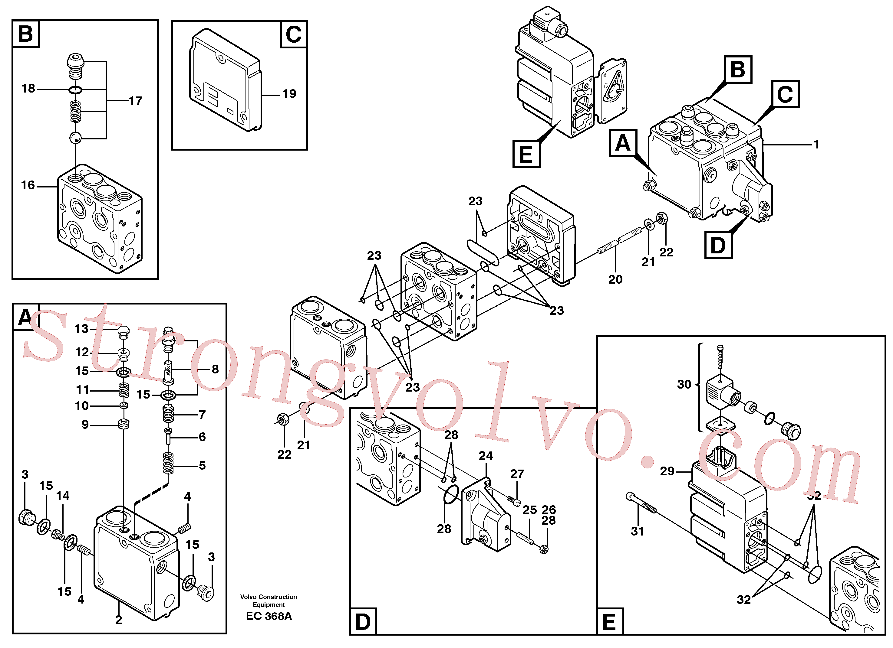 VOE13962931 Volvo Válvula de alívio.(EC368A Montagem)