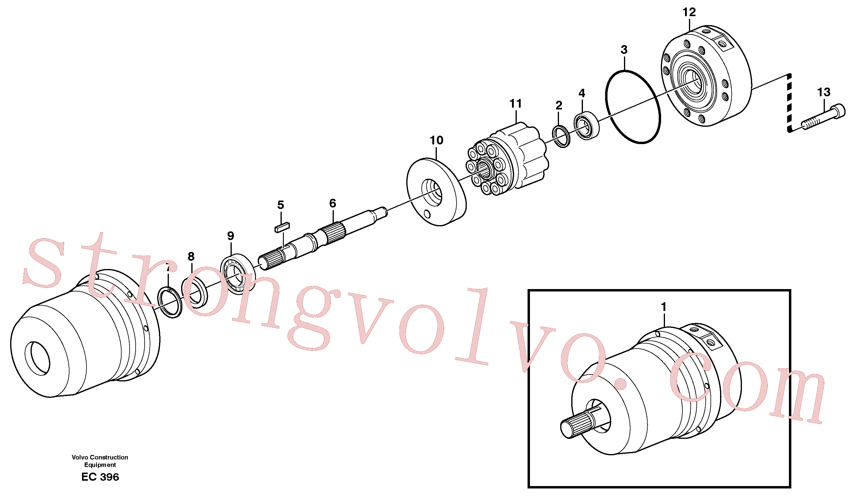 VOE11708755 Volvo Motor hidráulico(EC396 Montagem)