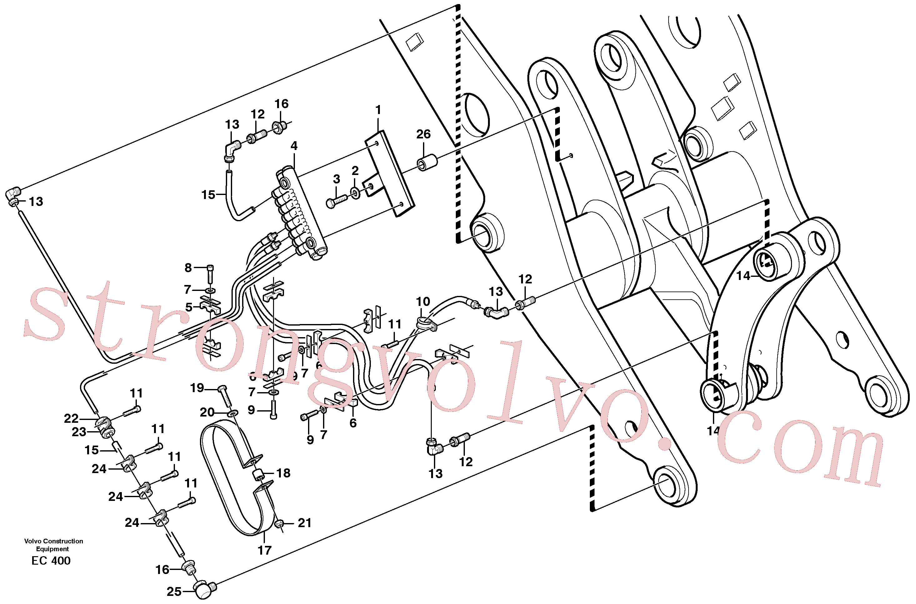VOE13947818 Volvo Lubrificação central com acessórios - B2(EC400 Montagem)
