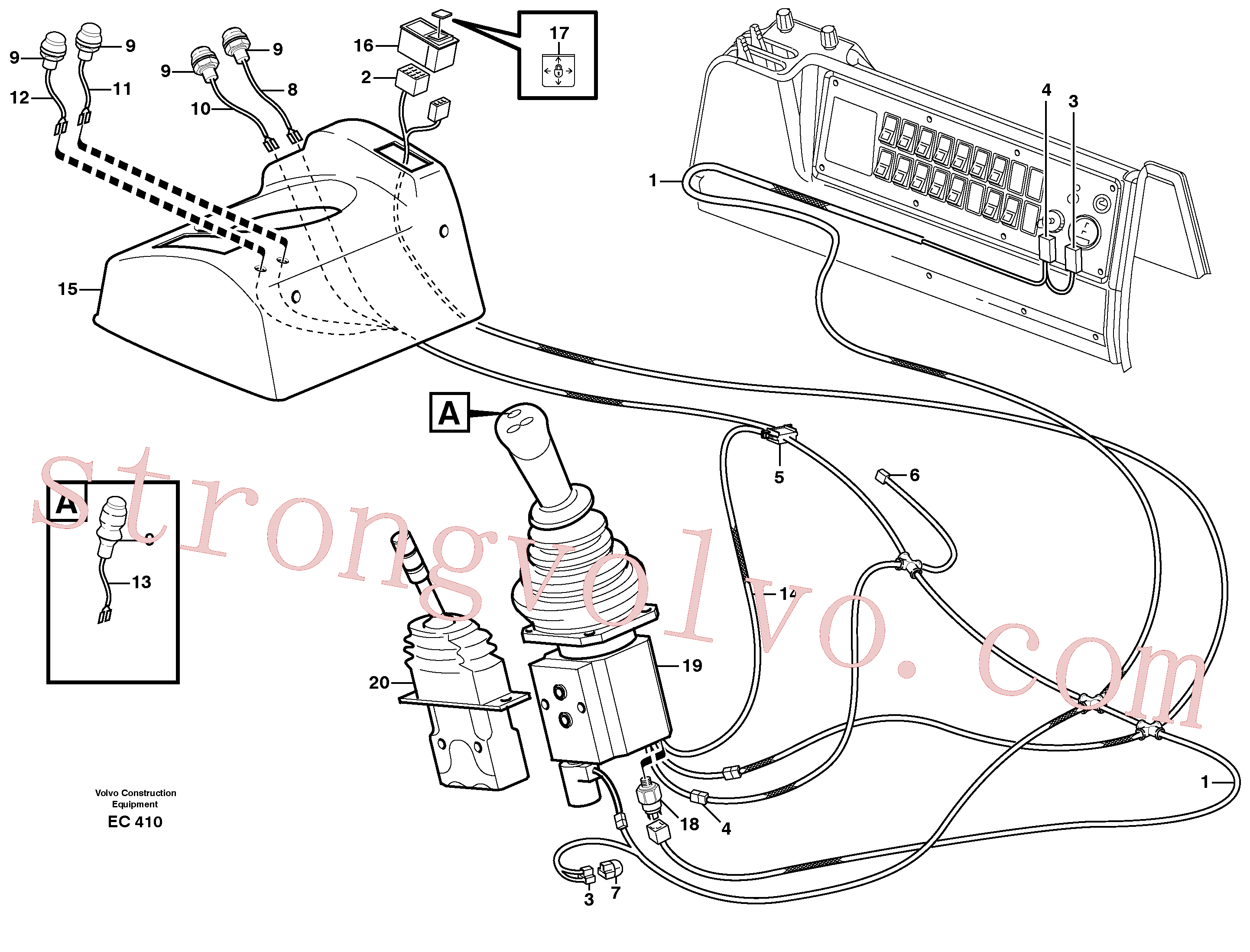 VOE11039681 Volvo Cablagem, comando de alavanca simples(EC410 Montagem)