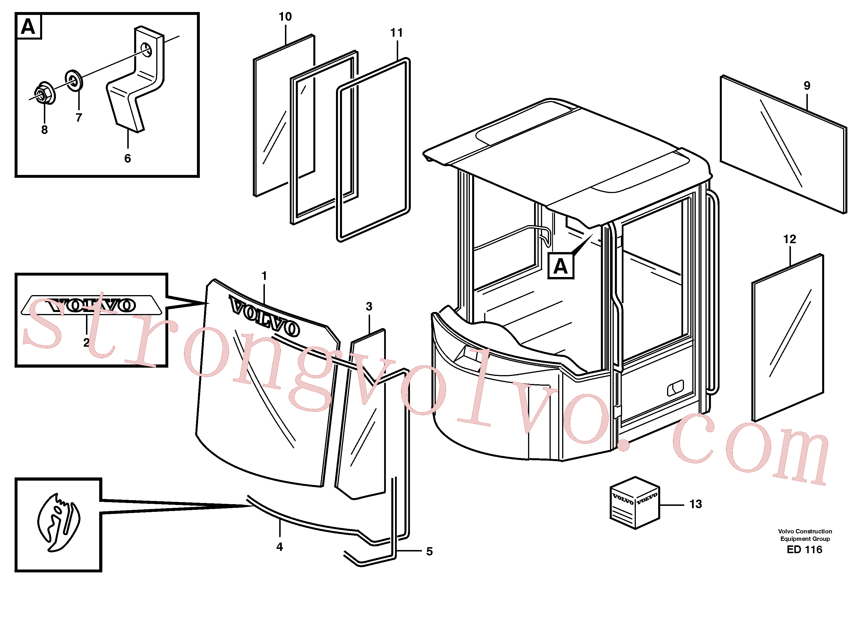 Atacado VOE13945407 Porca flangeada Volvo escavadeira
