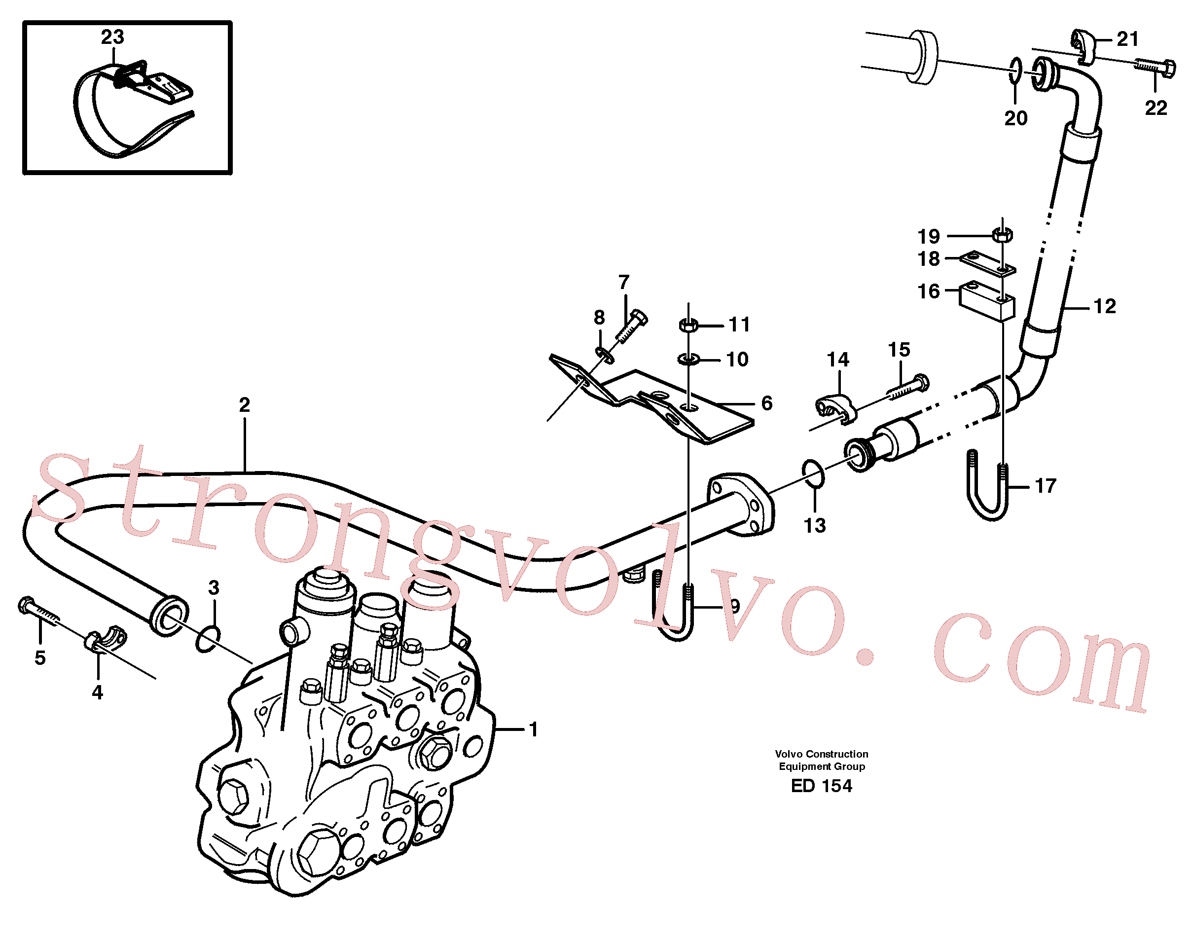 VOE968004 Volvo Sistema hidráulico, linha de retorno(ED154 Montagem)