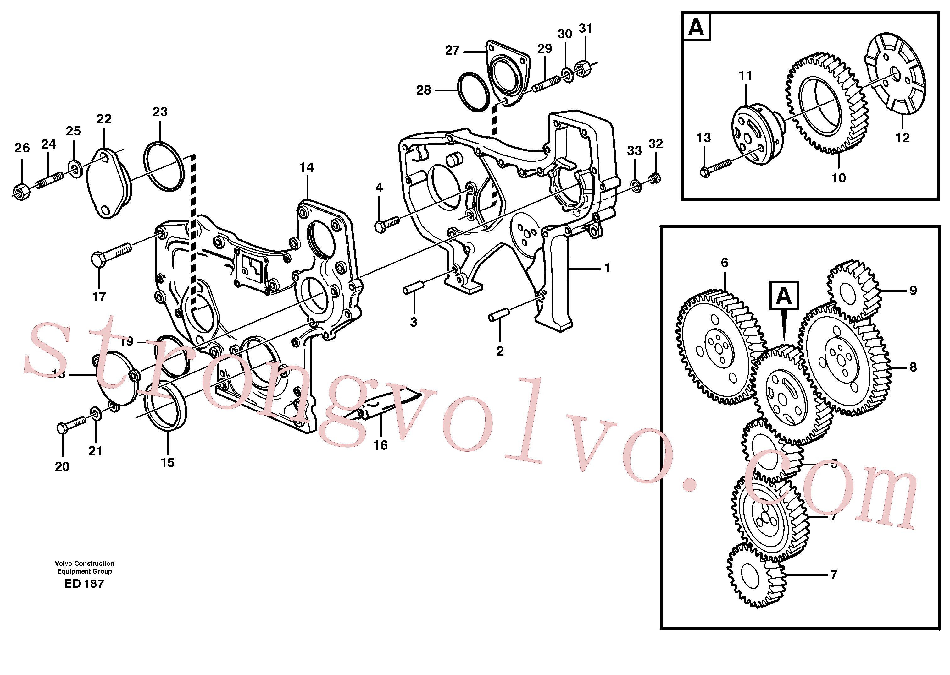 VOE13971097 Volvo Carretos e caixa da engrenagem de distribuição(ED187 Montagem)
