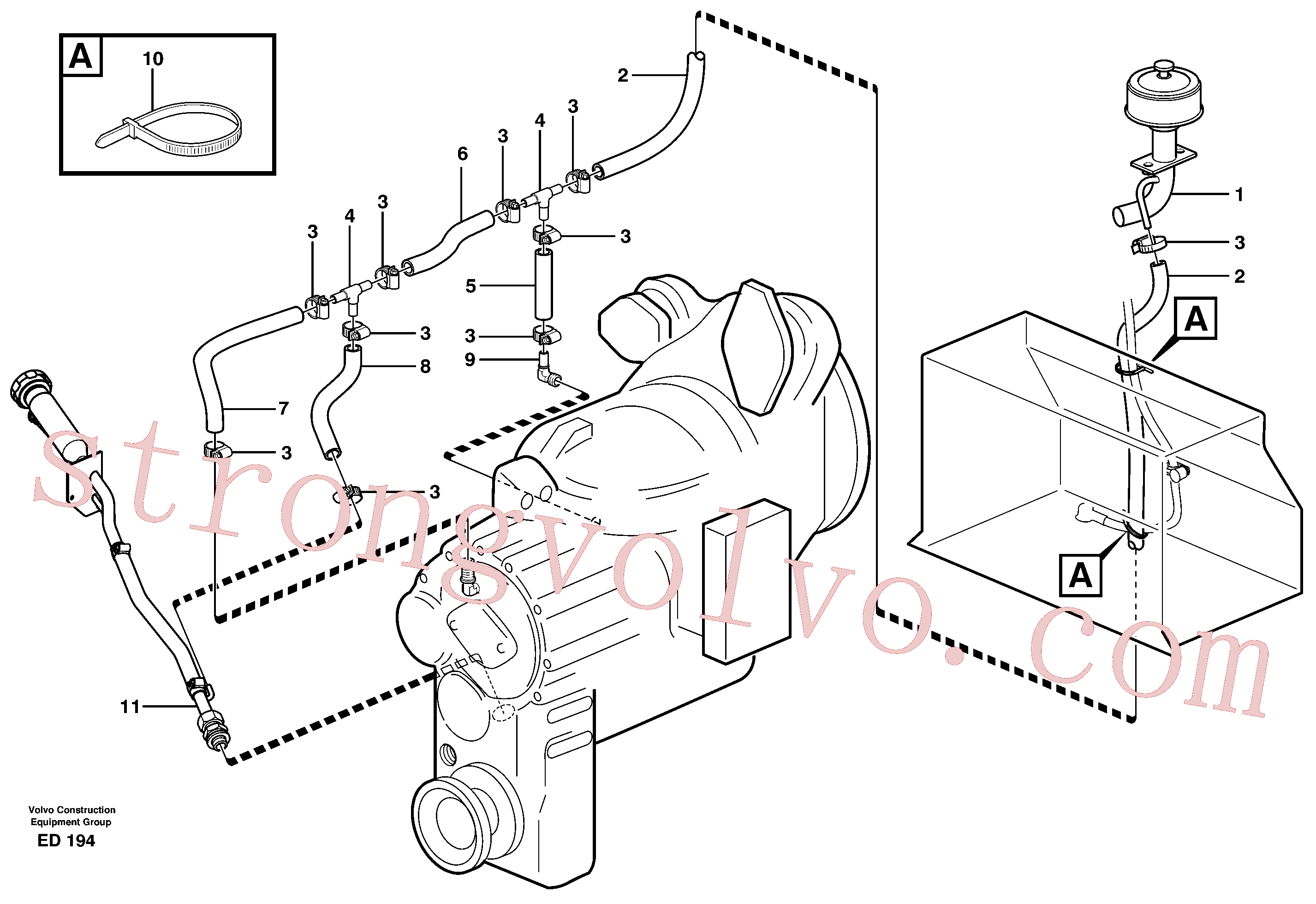Atacado VOE4938024 Tubo Volvo escavadeira