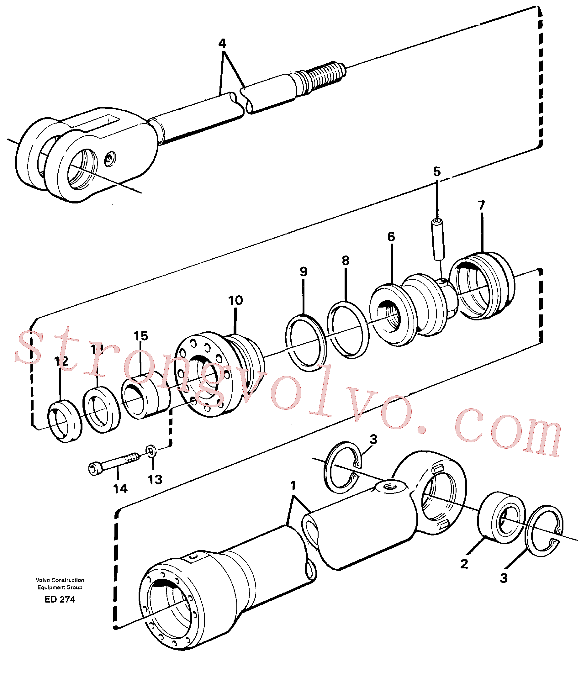 VOE967343 Volvo Cilindro hidráulico(ED274 Montagem)