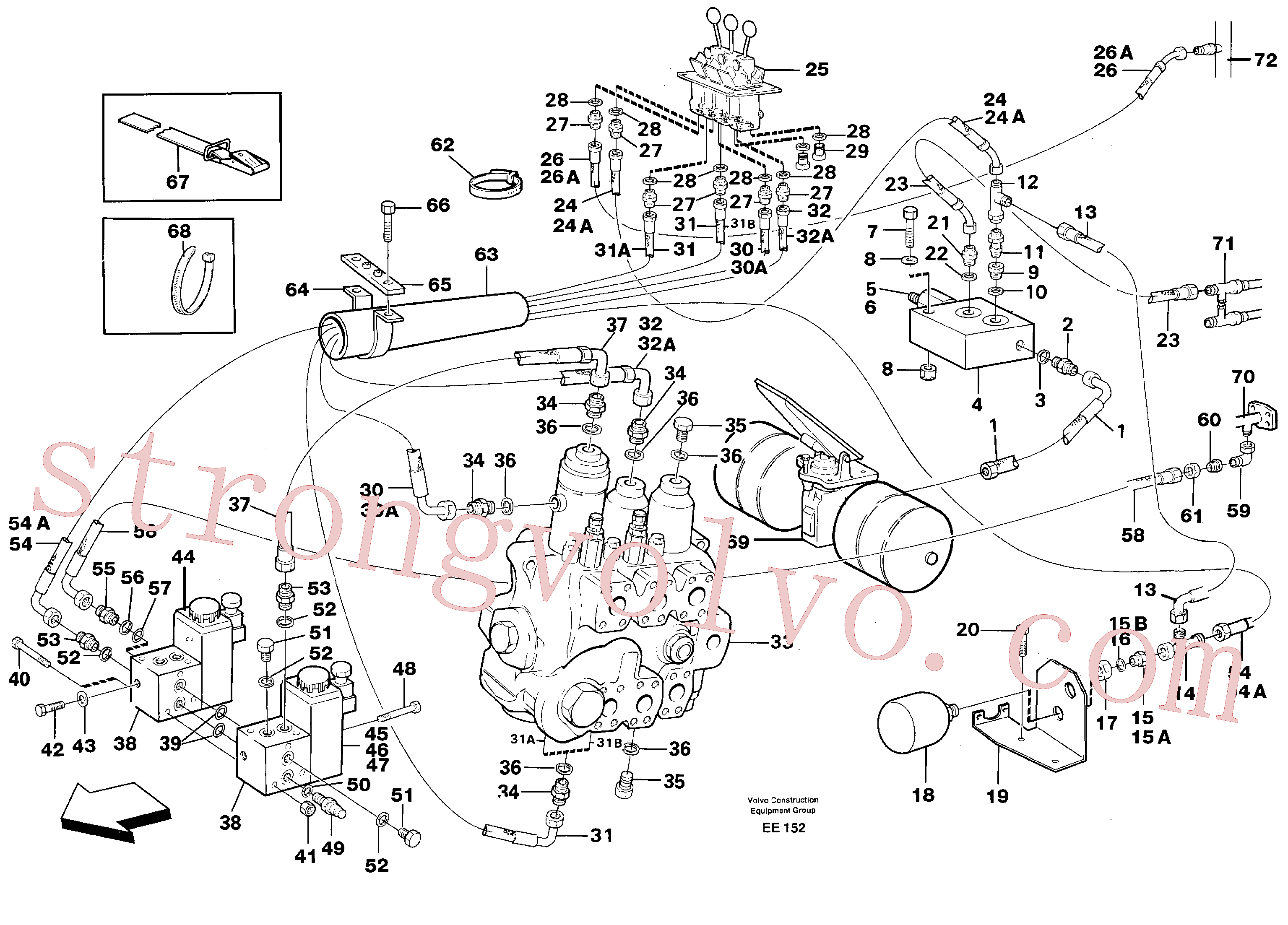 VOE947554 Volvo Servomotor - hidráulico(EE152 Montagem)