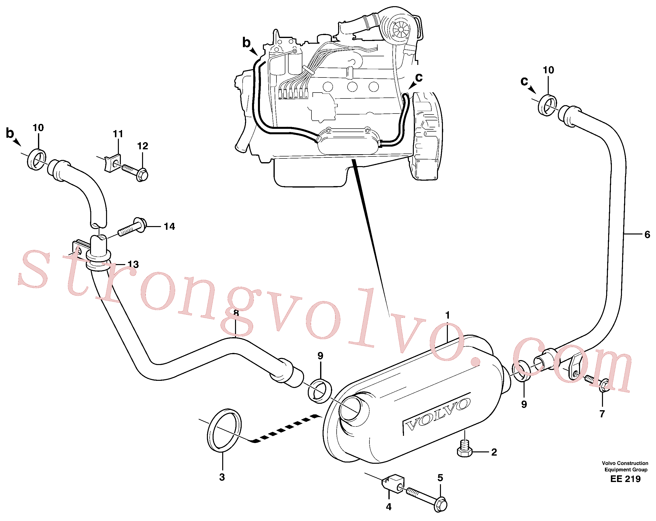 VOE968508 Volvo Arrefecedor de óleo com mangueiras(EE219 Montagem)