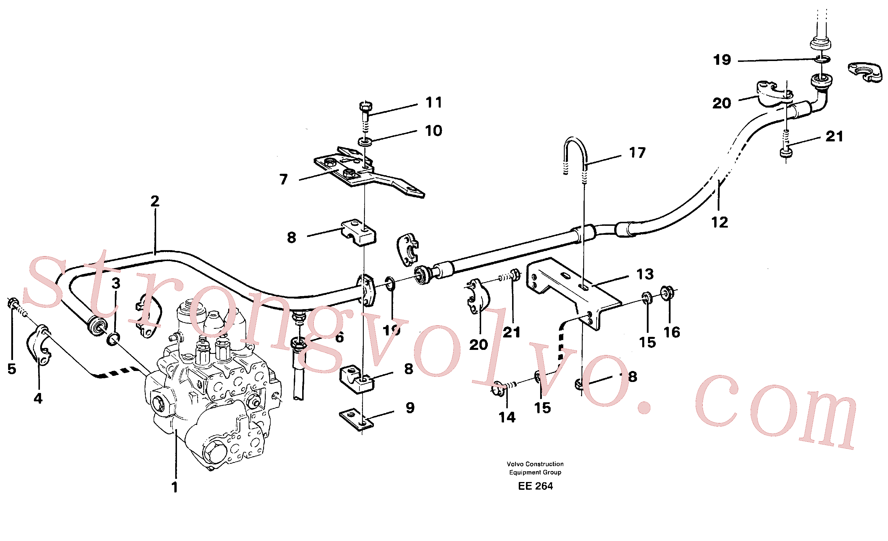 VOE968004 Volvo Sistema hidráulico, linha de retorno(EE264 Montagem)