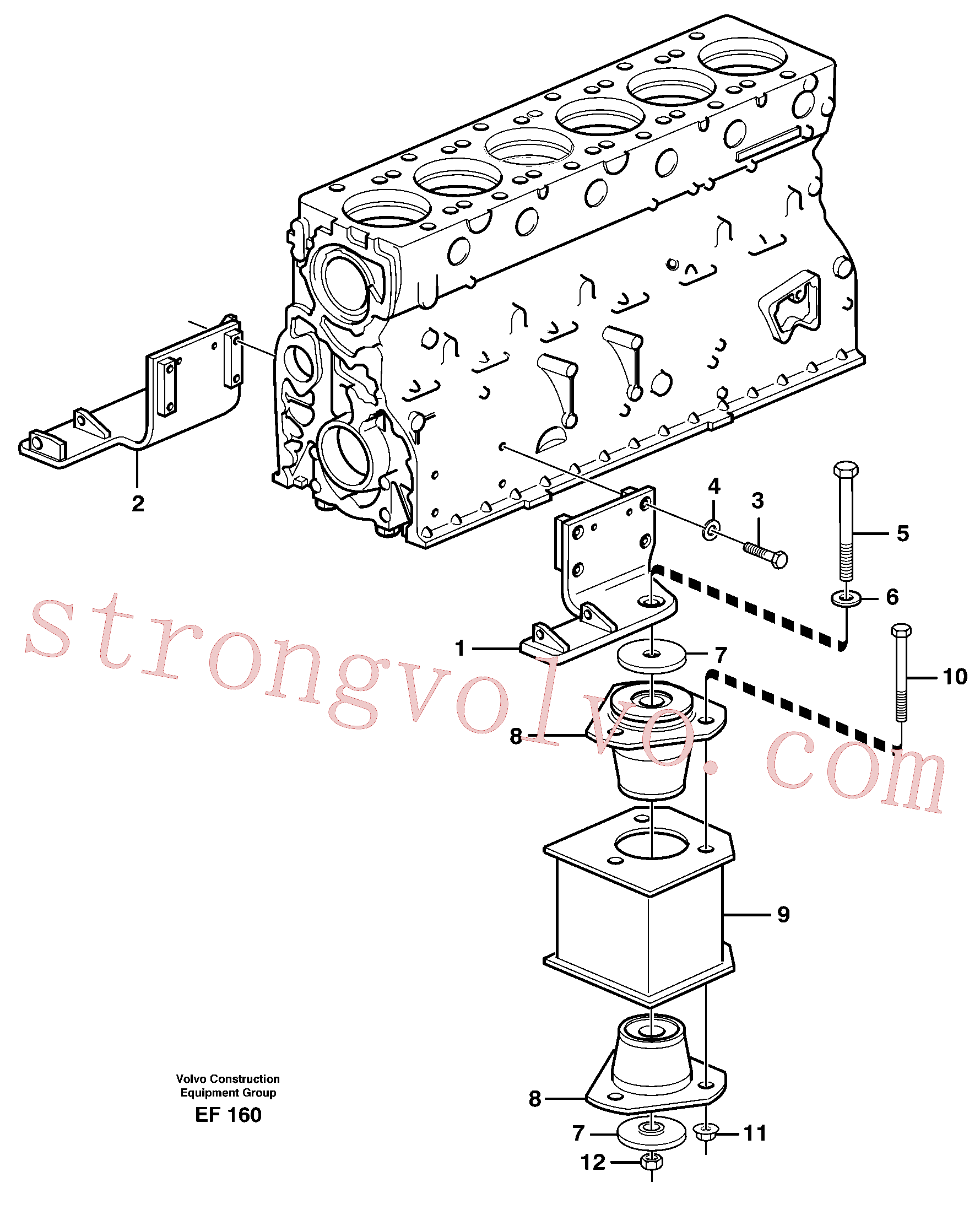 VOE955581 Volvo Suporte do motor(EF160 Montagem)