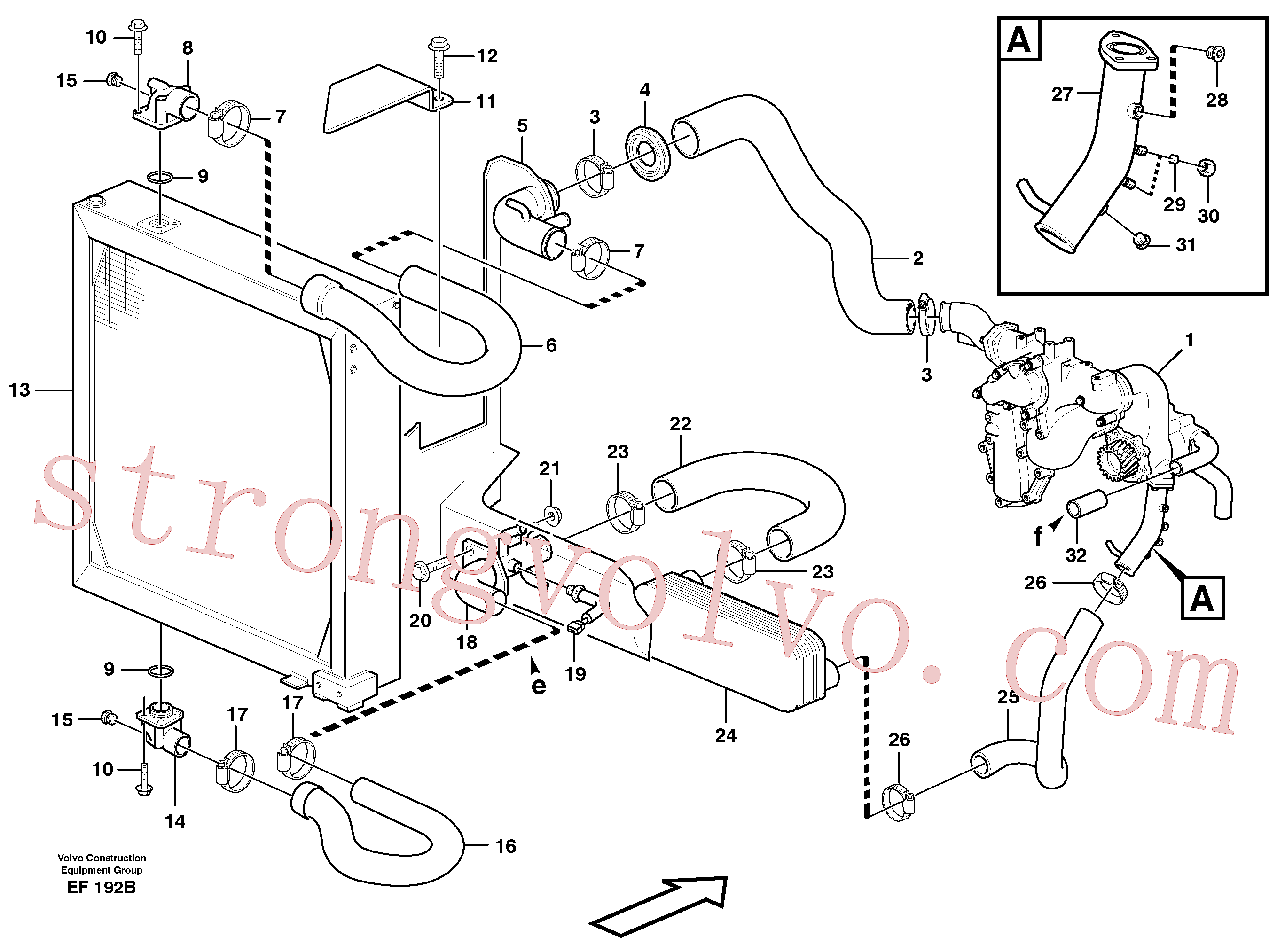 VOE952077 Volvo Sistema de arrefecimento(EF192B Montagem)