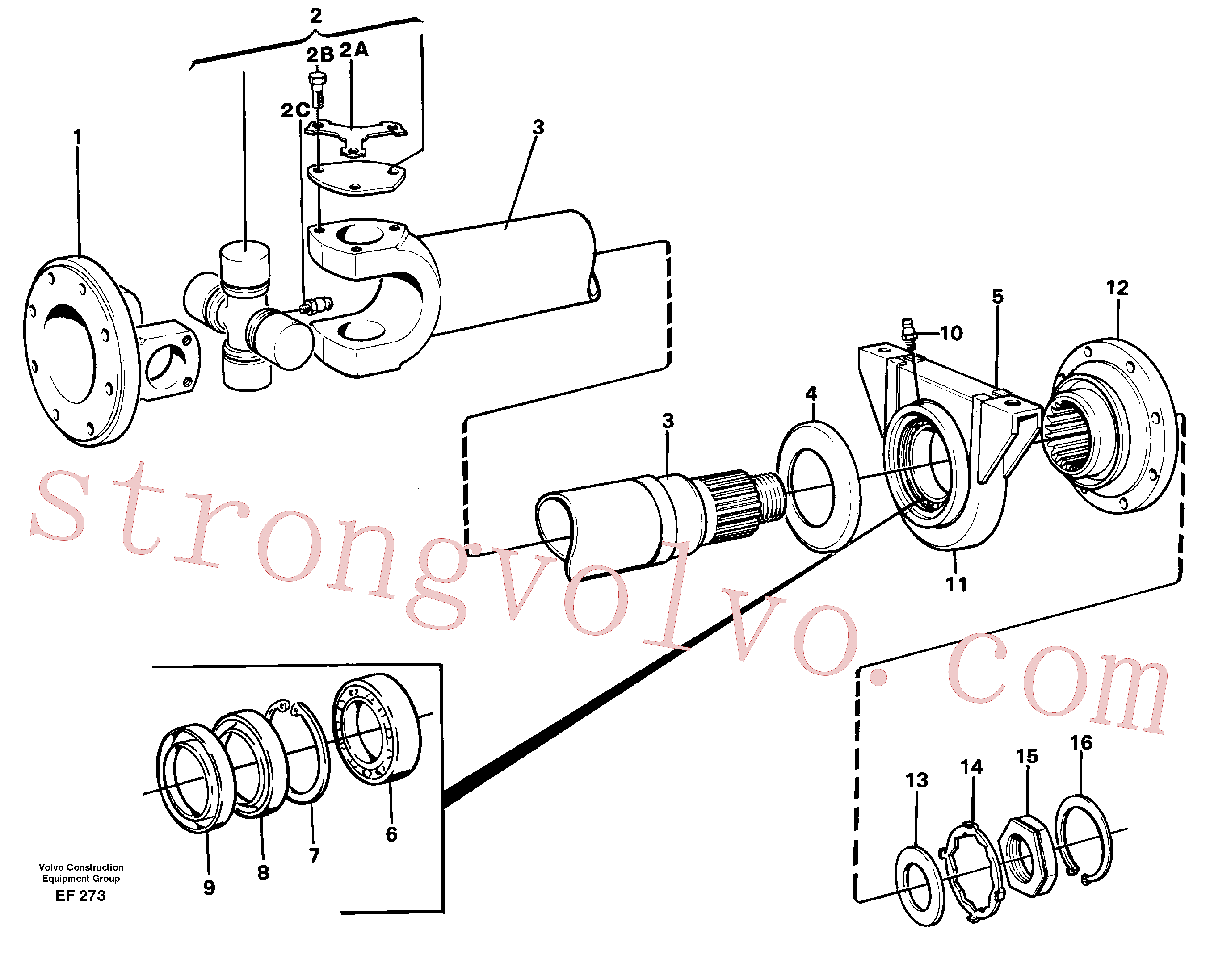 Volvo Acessórios para escavadeira VOE11025019 Árvore de transmissão Acessórios