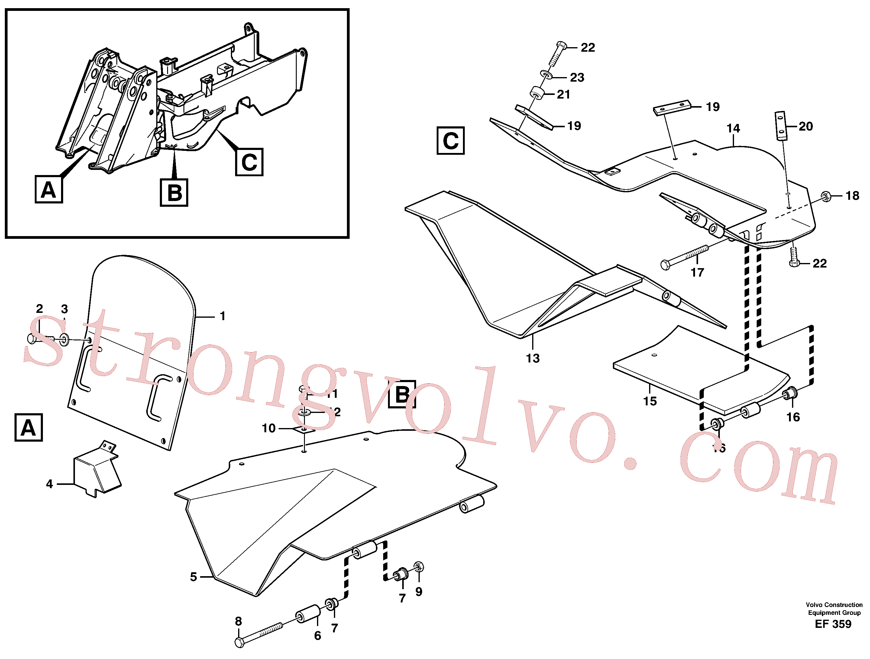 VOE14023233 Volvo Placas de protecção.(EF359 Montagem)