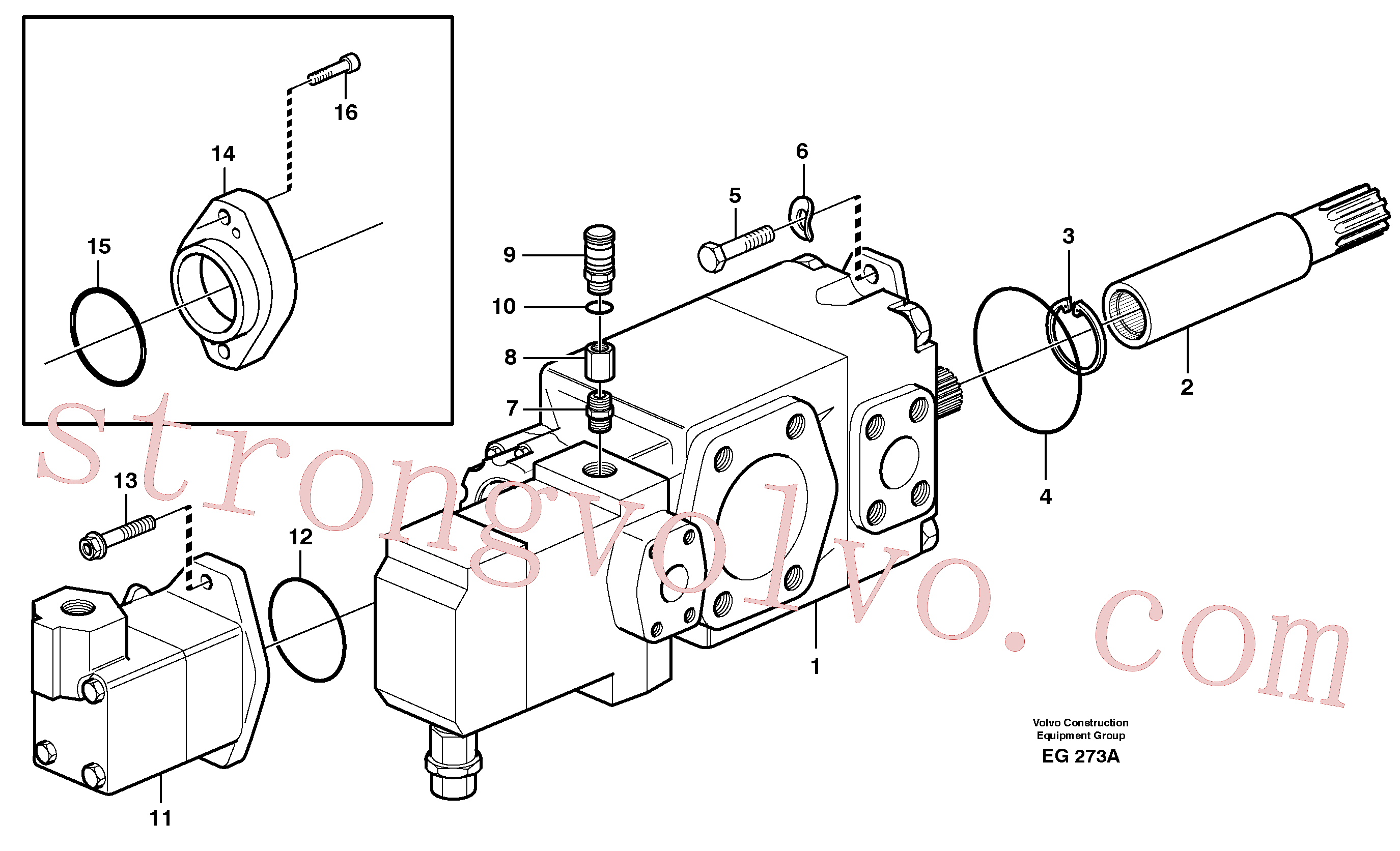 VOE959279 Volvo Bomba hidráulica com acessórios(EG273A Montagem)