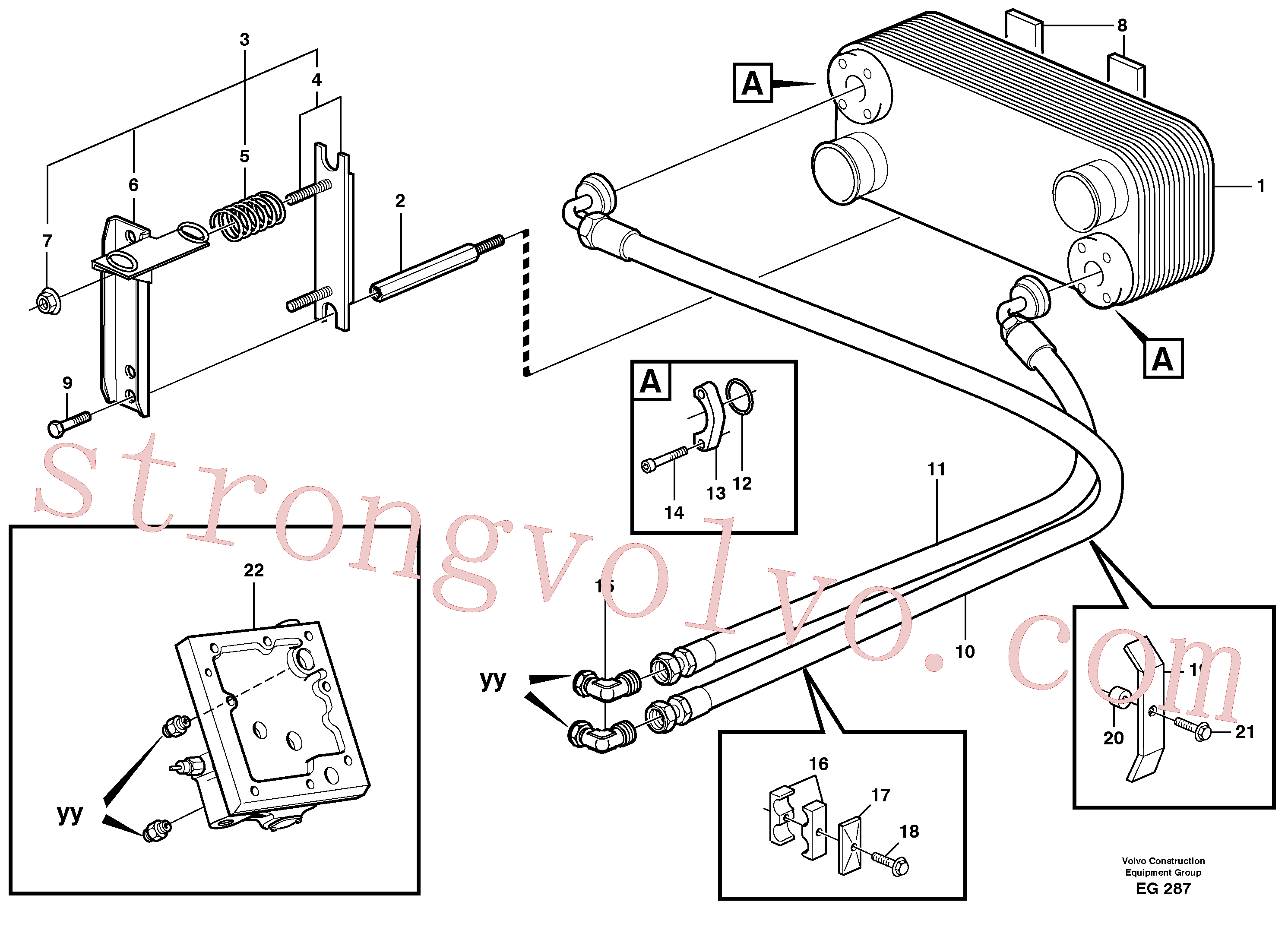 VOE930432 Volvo Refrigerador de óleo(EG287 Montagem)