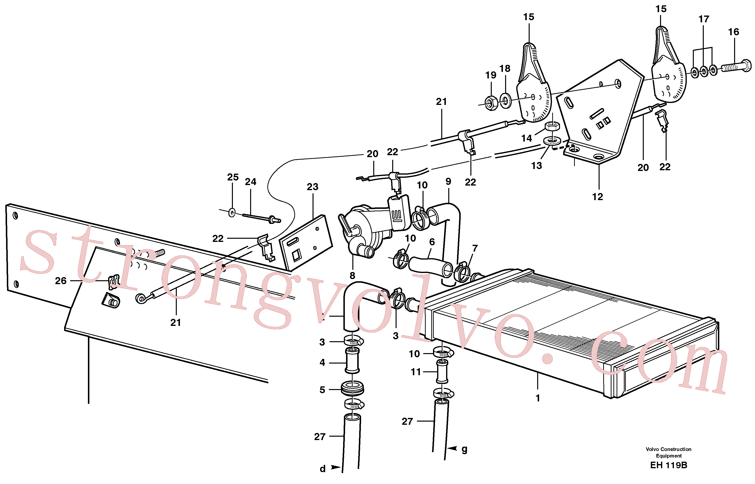 VOE13971083 Volvo Radiador e comando(EH119B Montagem)
