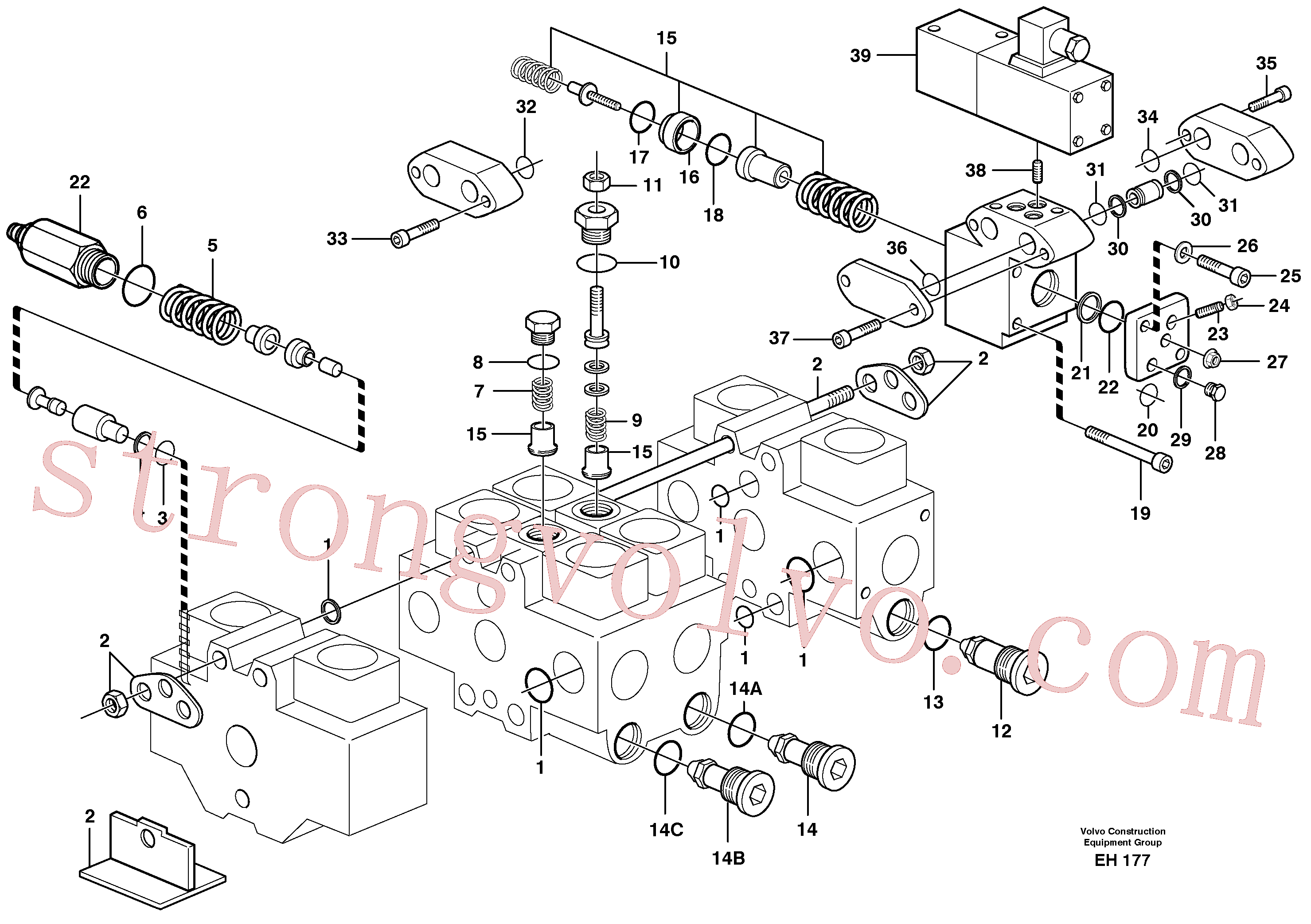 VOE11705946 Volvo Válvula de comando(EH177 Montagem)