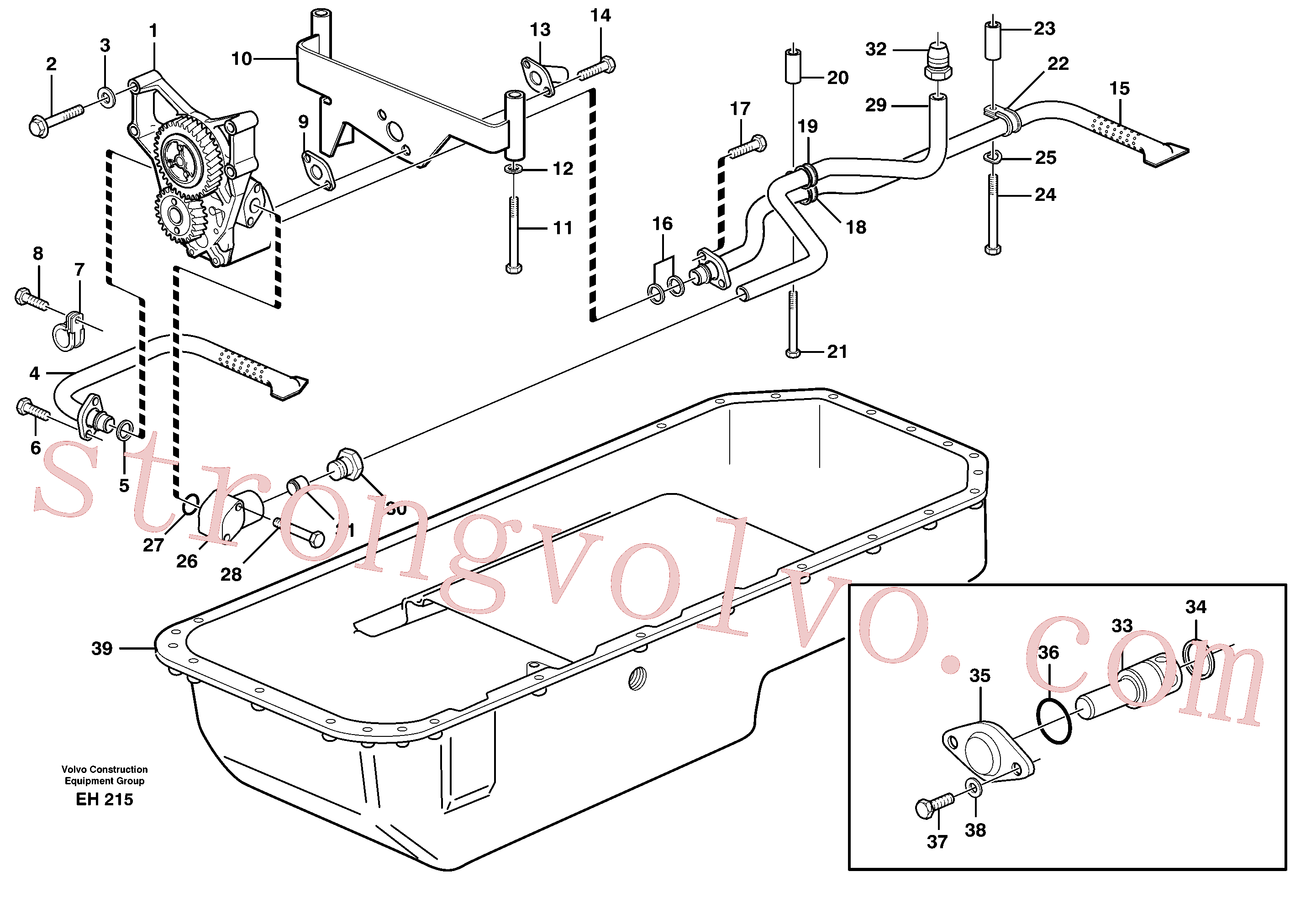 VOE14012368 Volvo Sistema de óleo lubrificante(EH215 Montagem)