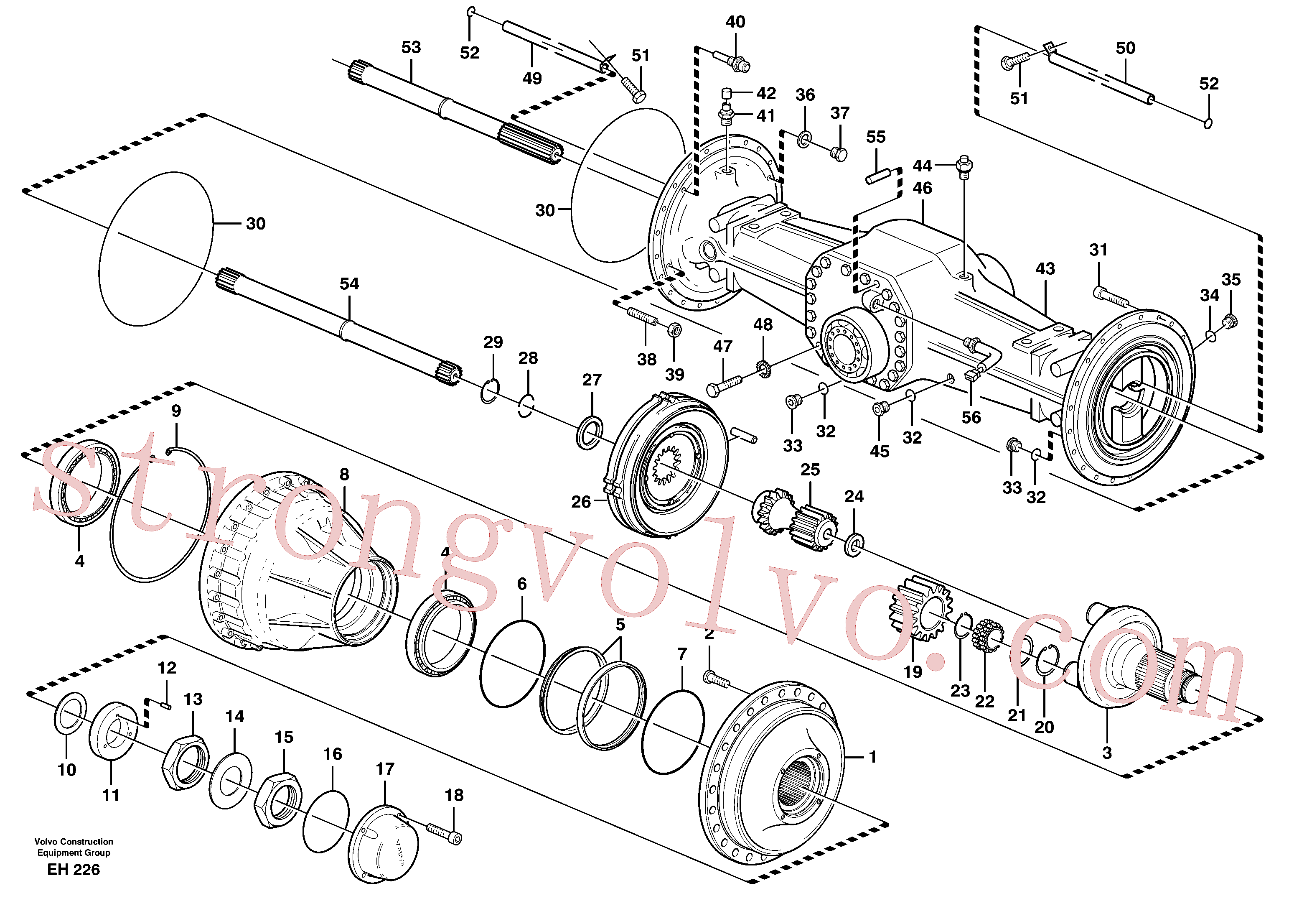 VOE960631 Volvo Eixo planetário, traseiro(EH226 Montagem)
