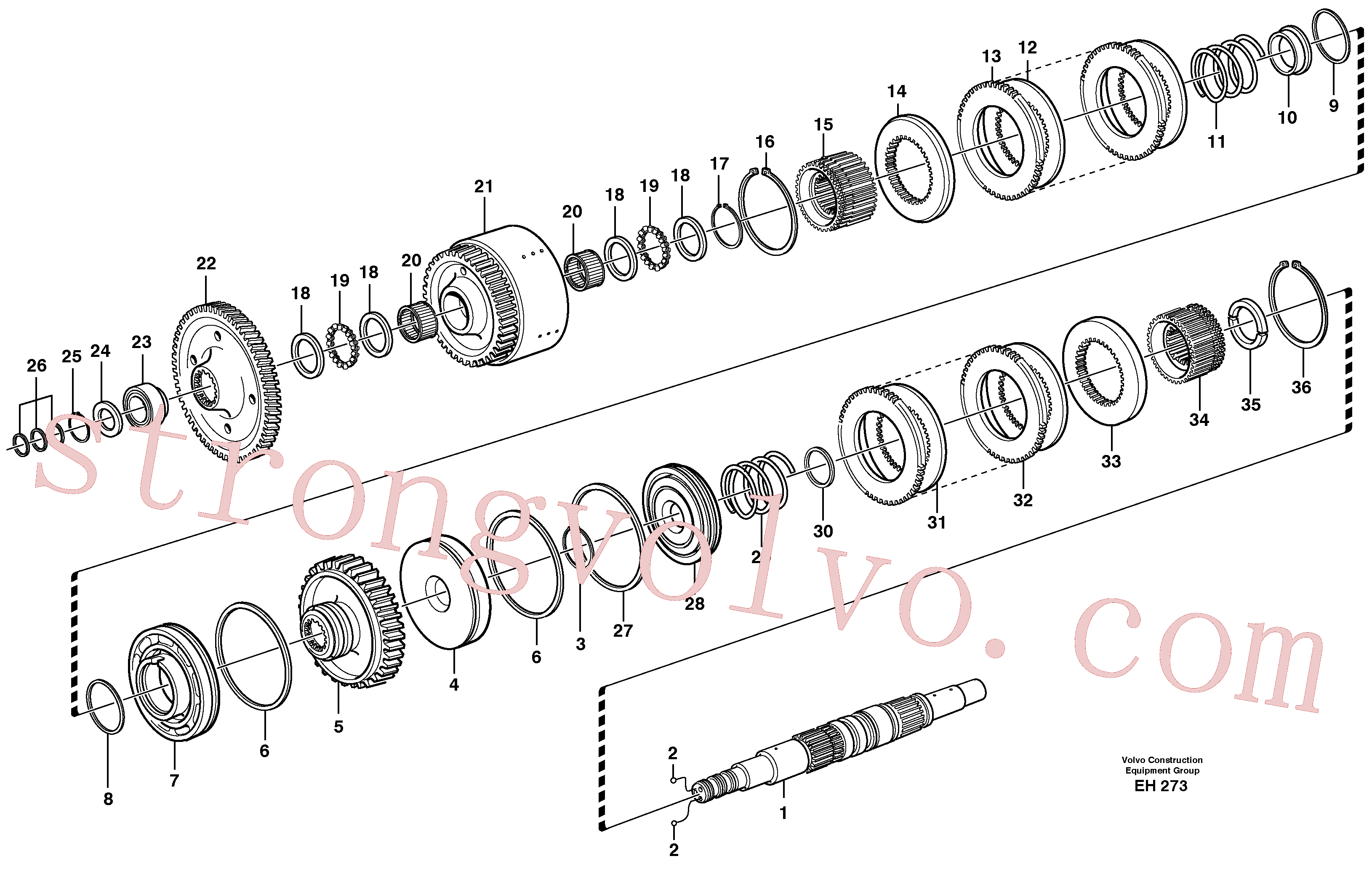 VOE11037146 Volvo Embraiagem hidráulica, marcha-atrás / 2ª velocidade(EH273 Montagem)