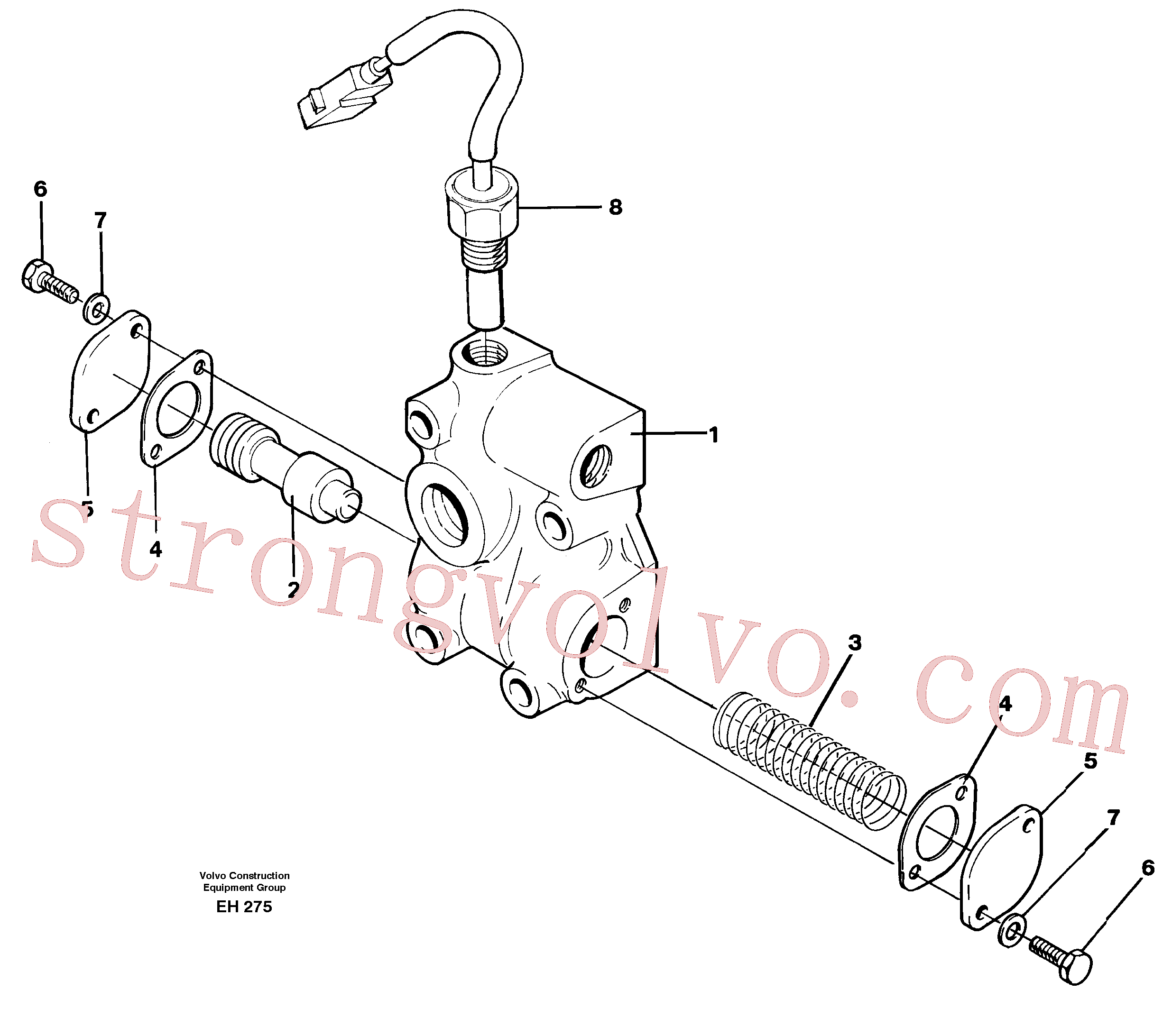 VOE4720991 Volvo Válvula de óleo lubrificante(EH275 Montagem)