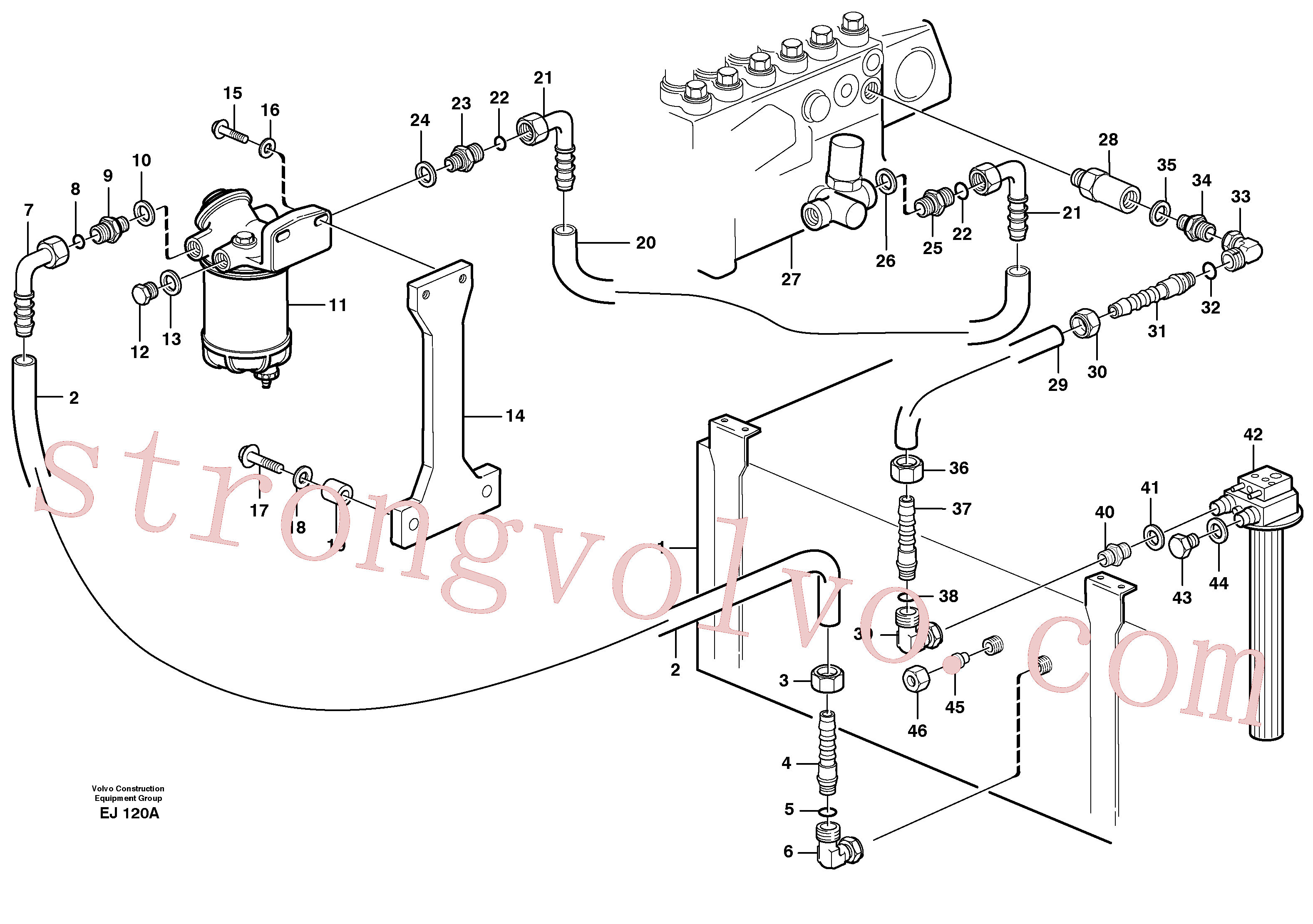 Atacado VOE956984 Porca de conexão Volvo escavadeira