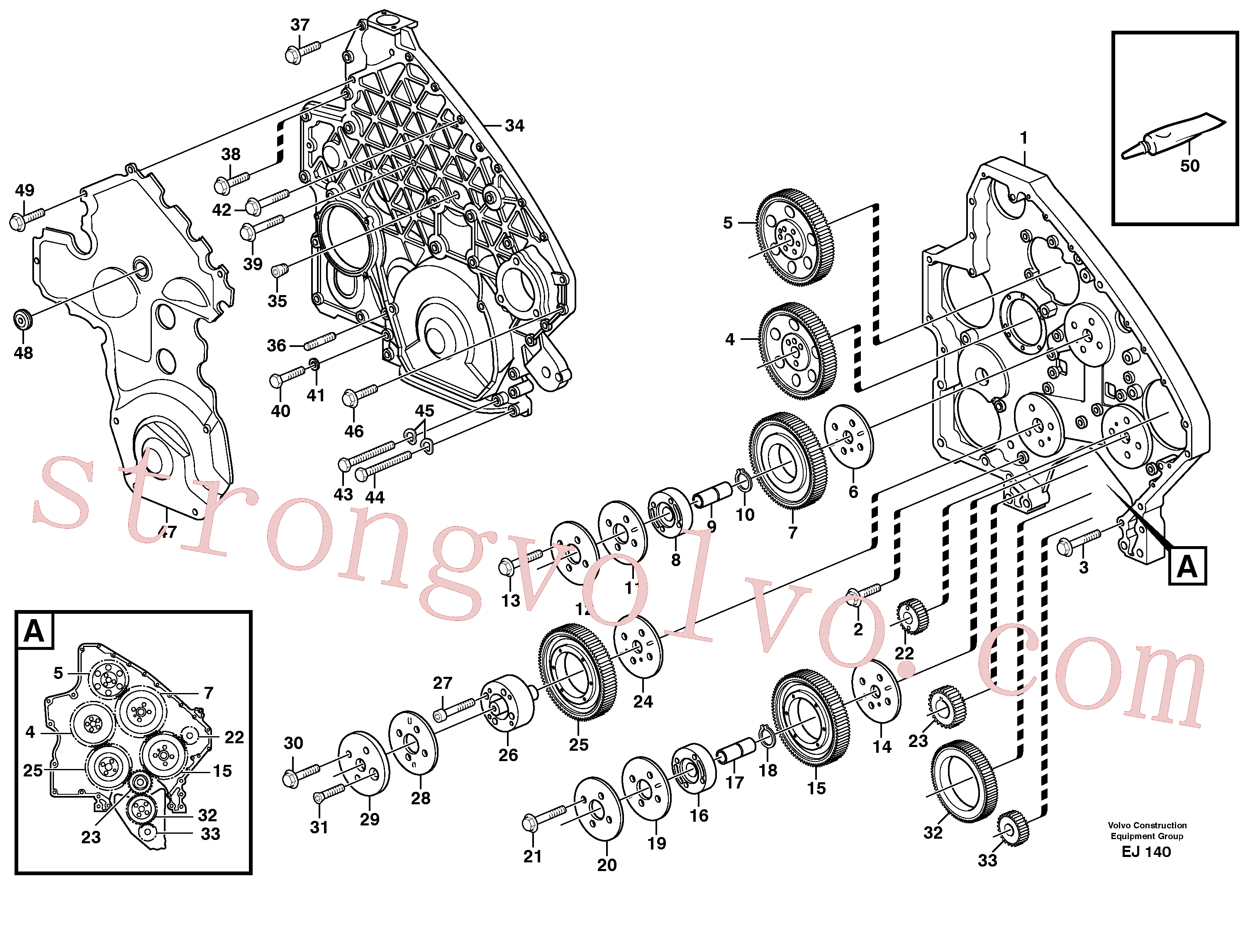 Volvo Acessórios para escavadeira VOE13971010 Parafuso sextavado Acessórios