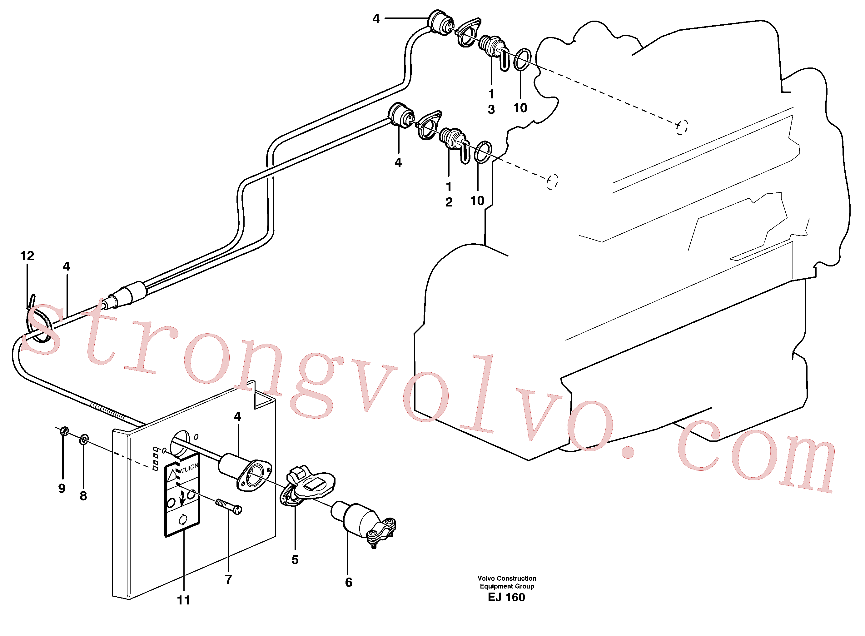 VOE956064 Volvo Aquecedor do motor(EJ160 Montagem)