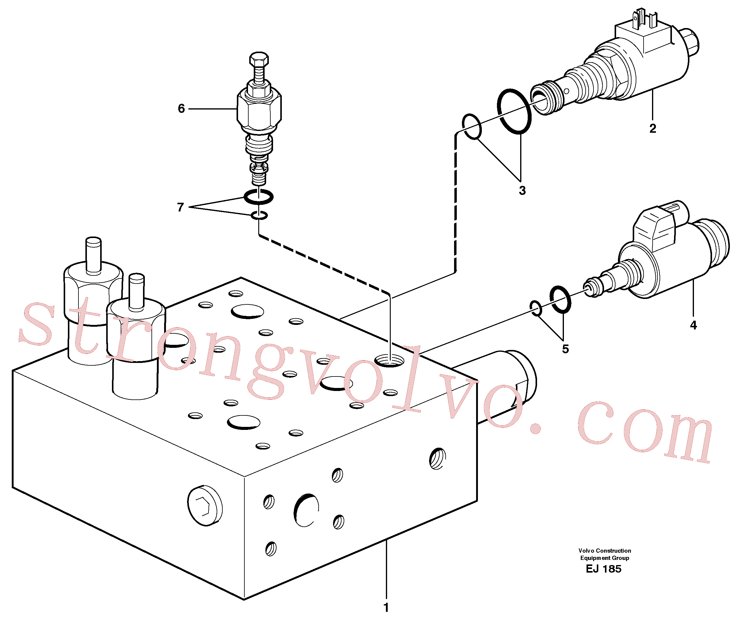 VOE11706861 Volvo Corpo da válvula: bloco central(EJ185 Montagem)