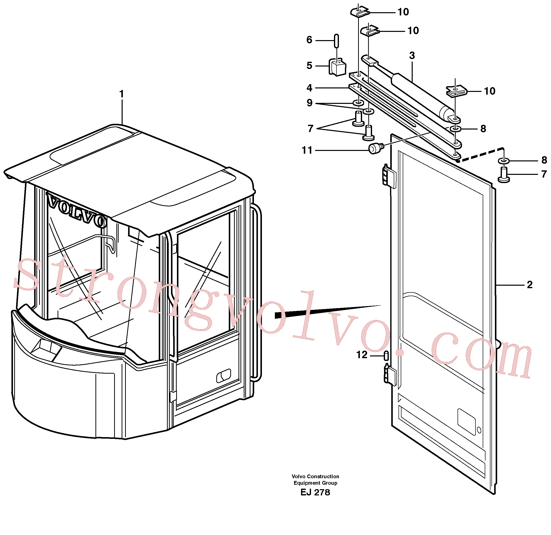 VOE947757 Volvo Porta com acessórios(EJ278 Montagem)