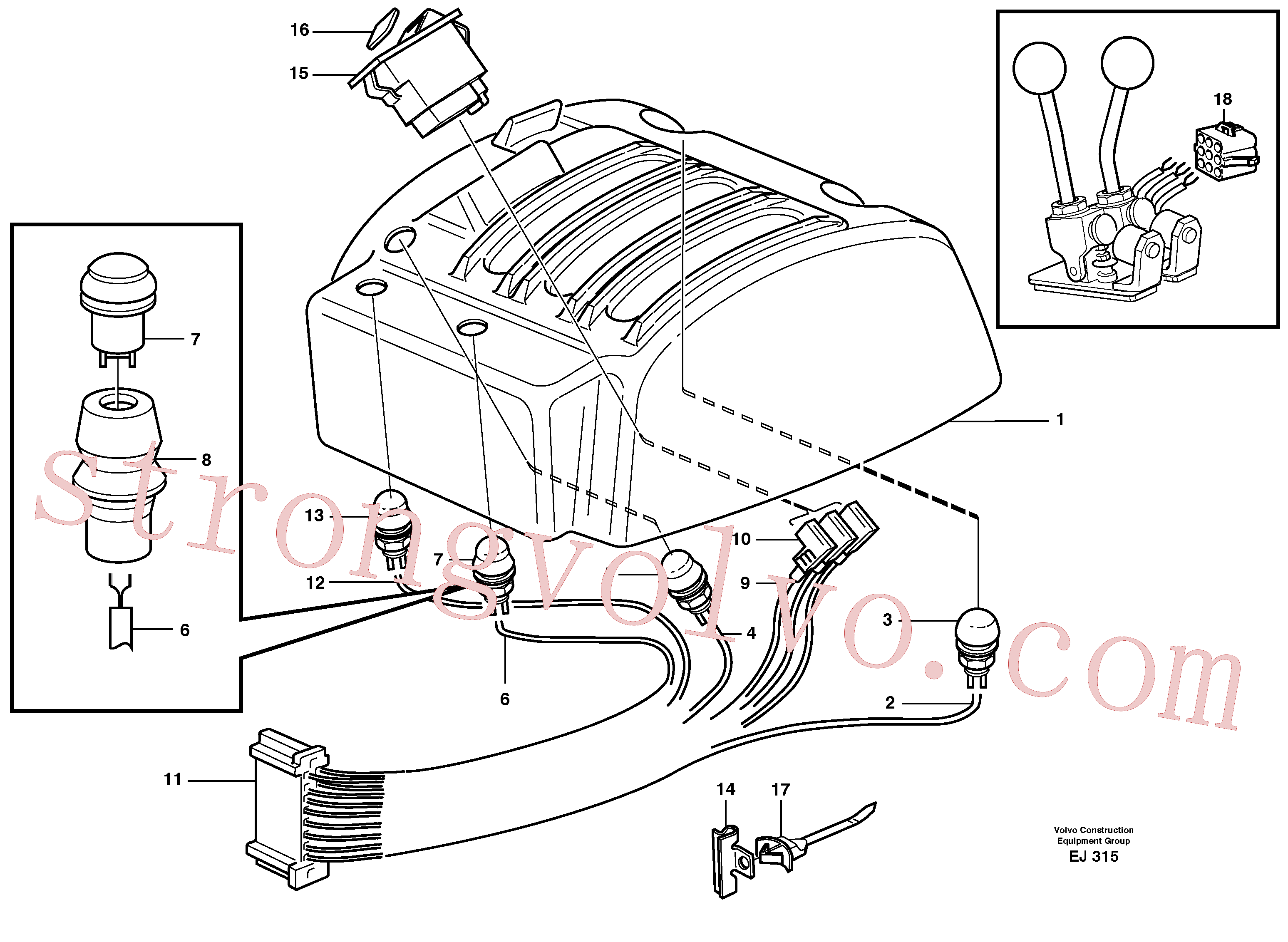 VOE11039681 Volvo Cablagem, válvula servomotora(EJ315 Montagem)