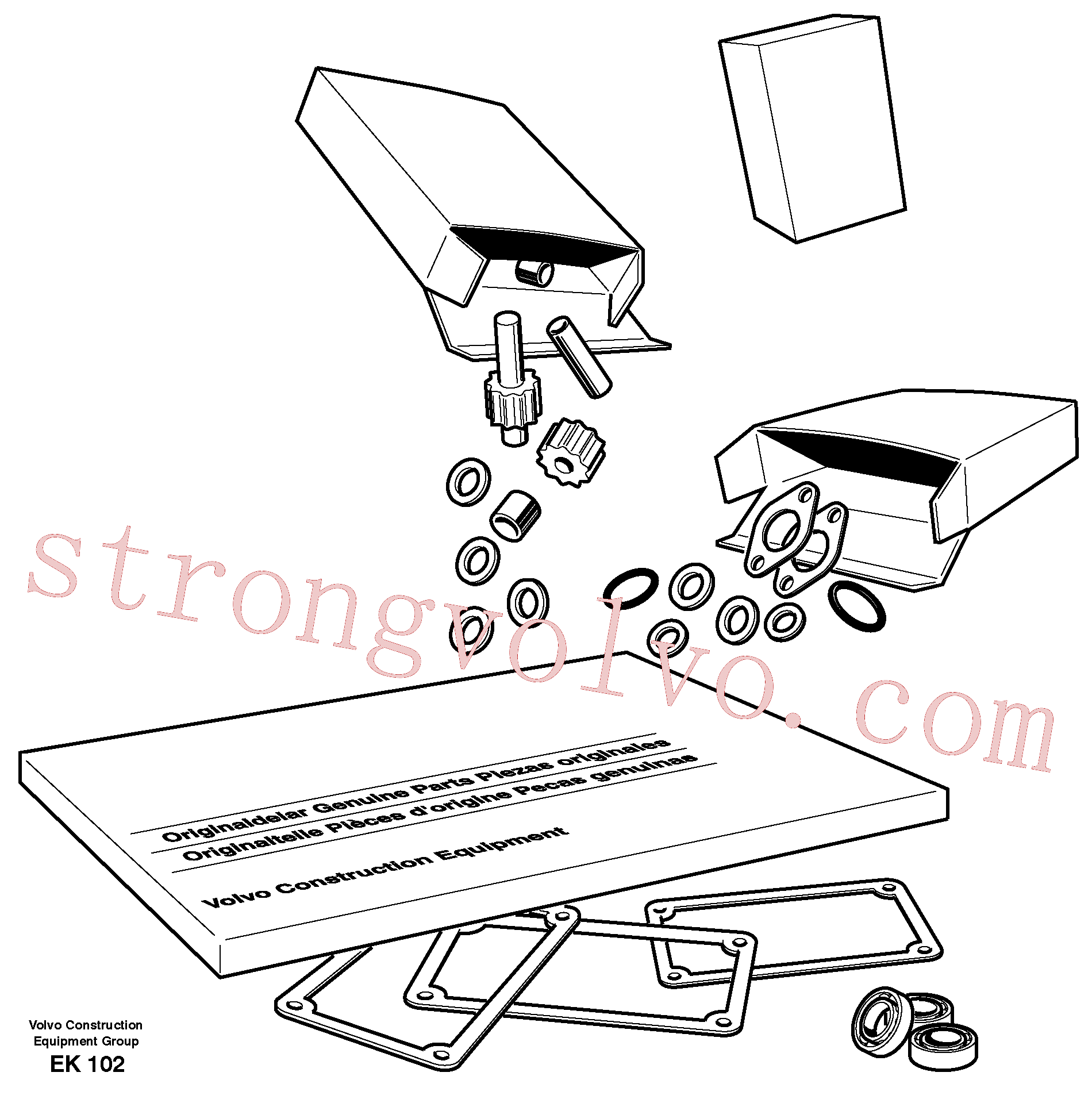 VOE984760 Volvo Kits de reparação para o motor, Kit de assistência(EK102 Montagem)