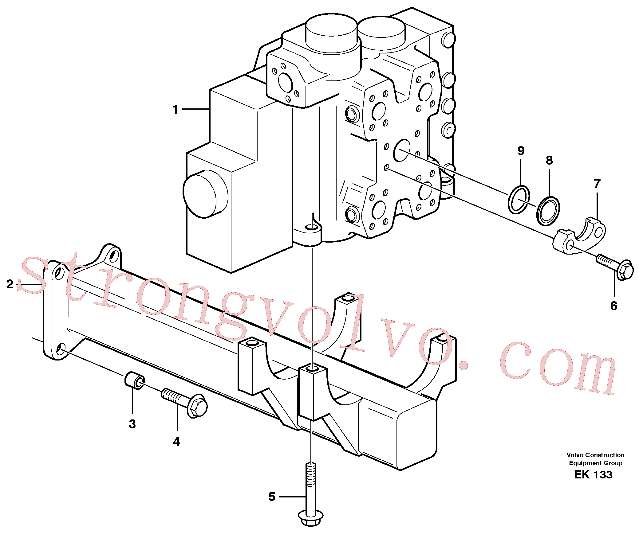 VOE11108798 Volvo Válvula de comando com acessórios.(EK133 Montagem)