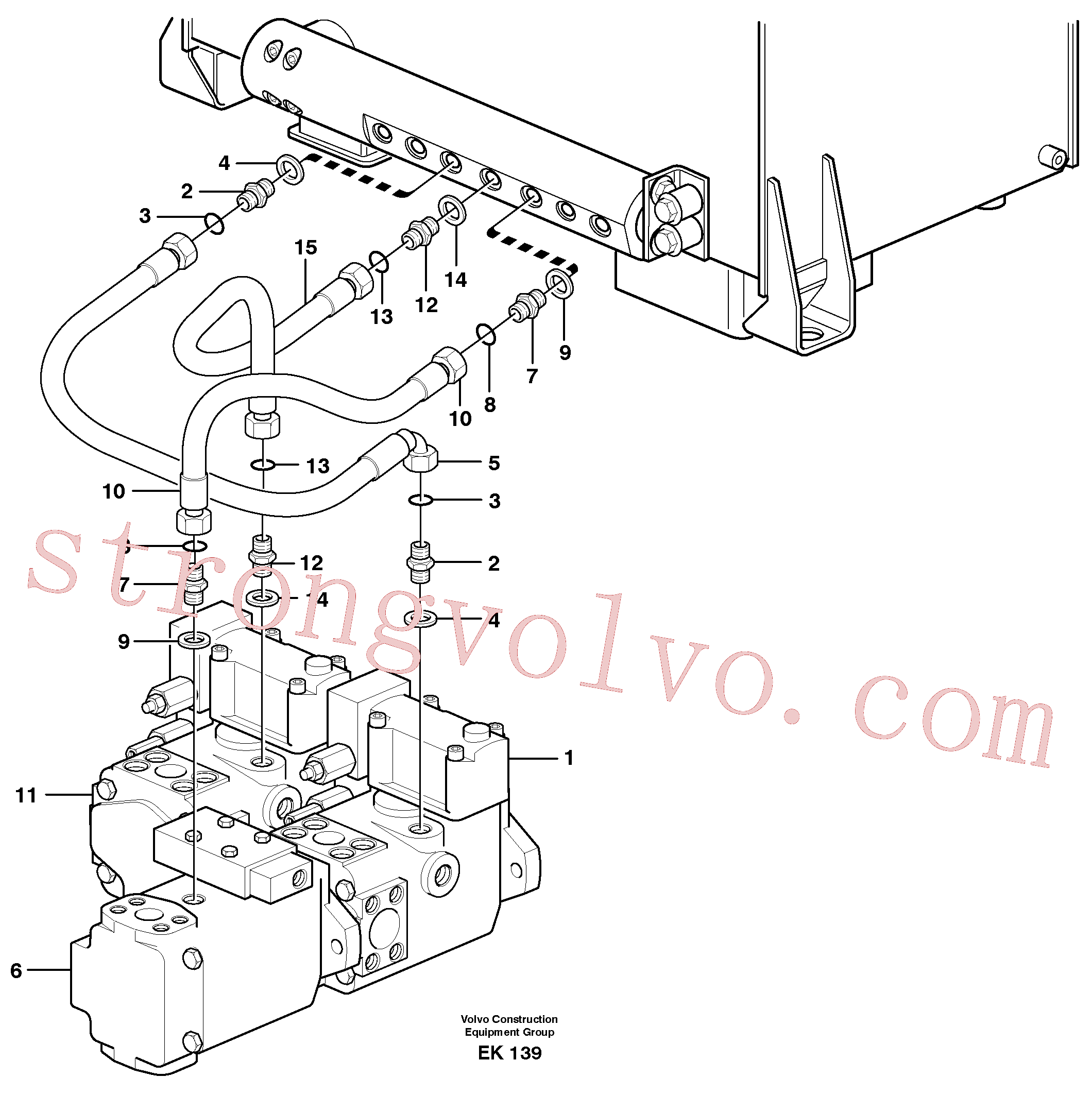 VOE13933963 Volvo Linha de purga do óleo, bomba(EK139 Montagem)