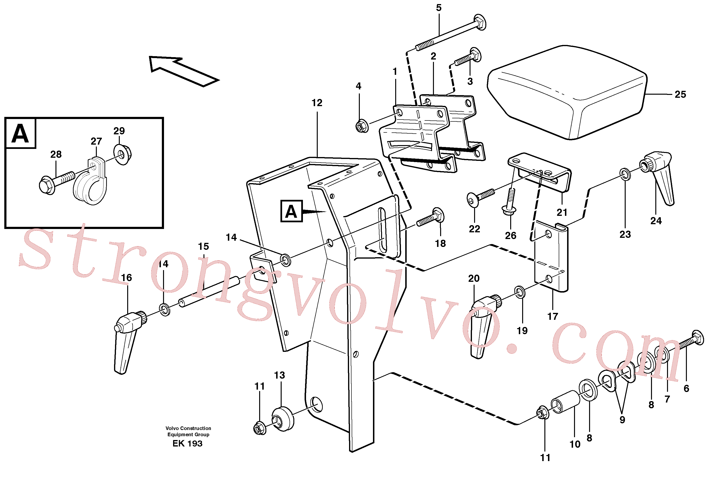 VOE948438 Volvo Descanso de braço(EK193 Montagem)
