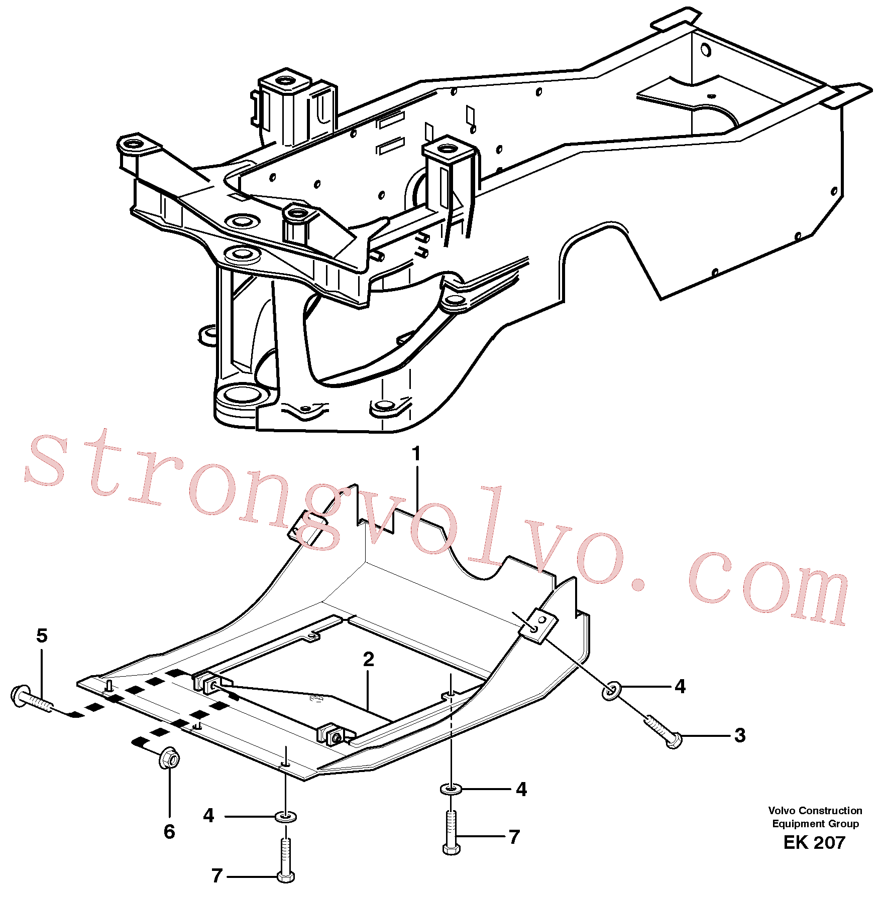 VOE965195 Volvo Resguardo inferior, traseira..(EK207 Montagem)