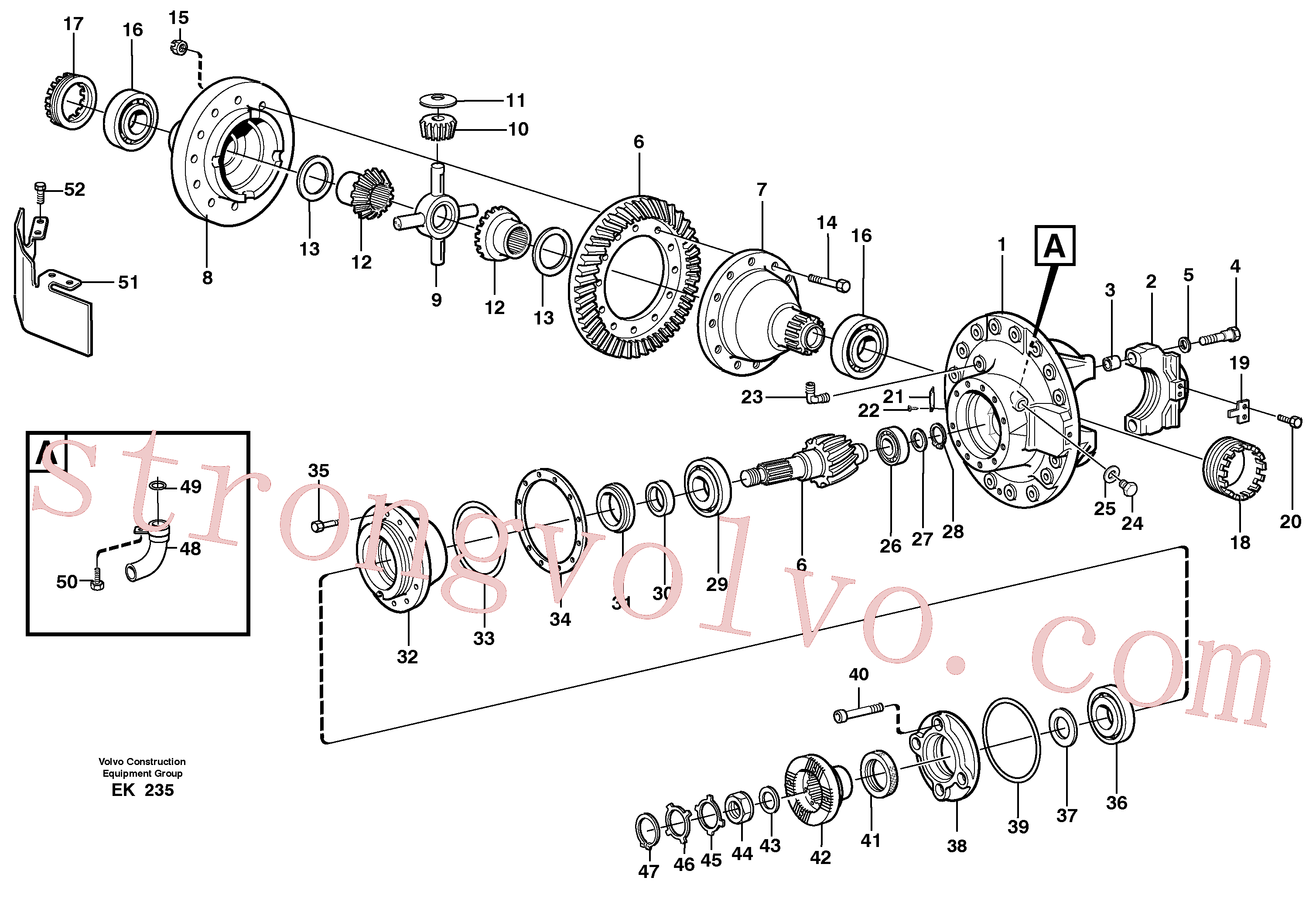 VOE1523237 Volvo Transmissão final, dianteira(EK235 Montagem)